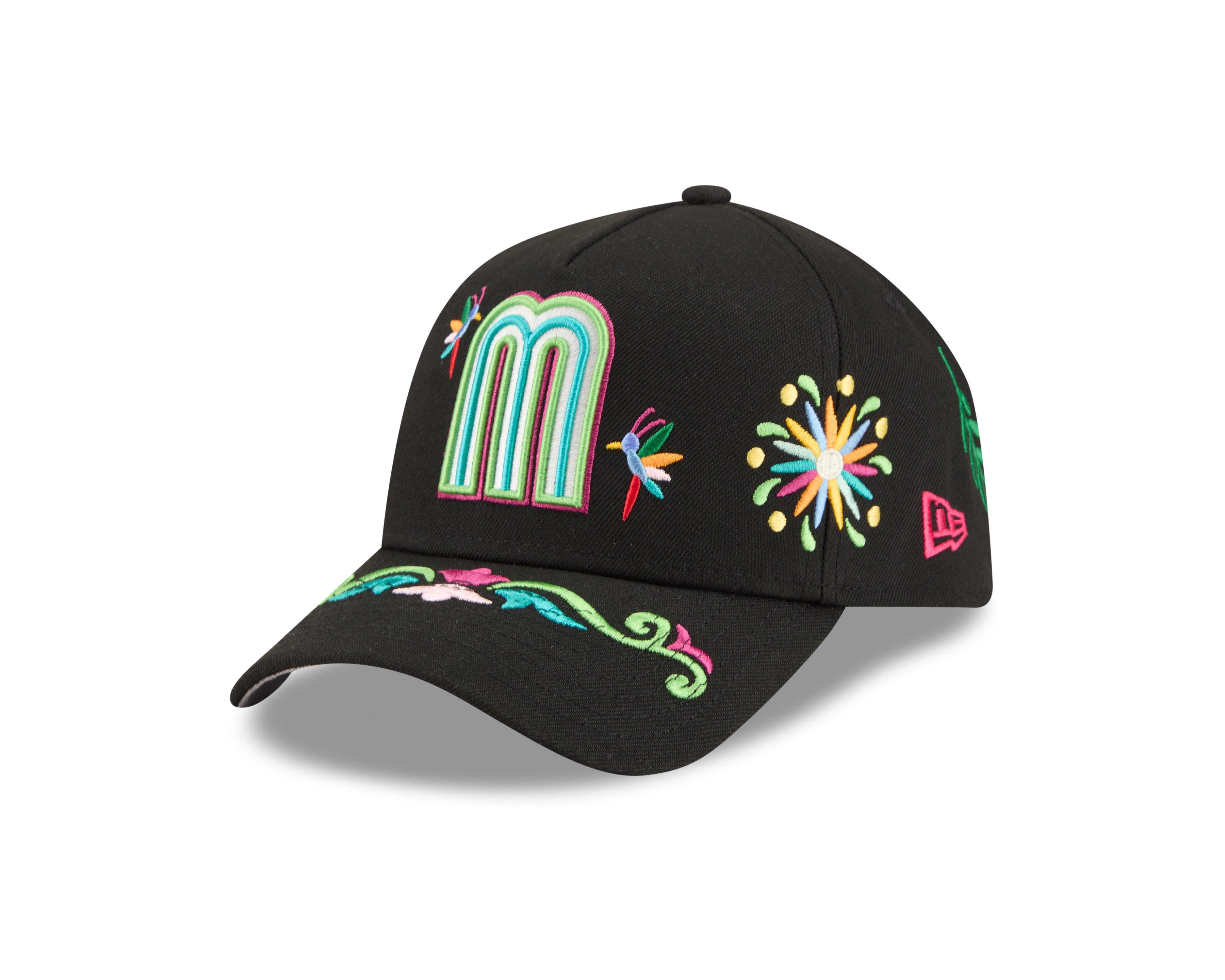 New Era Mexico 9FORTY A-Frame All Over Print Snapback Hat-Black - BLACK Thumbnail View 1