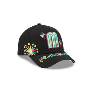 New Era Mexico 9FORTY A-Frame All Over Print Snapback Hat-Black