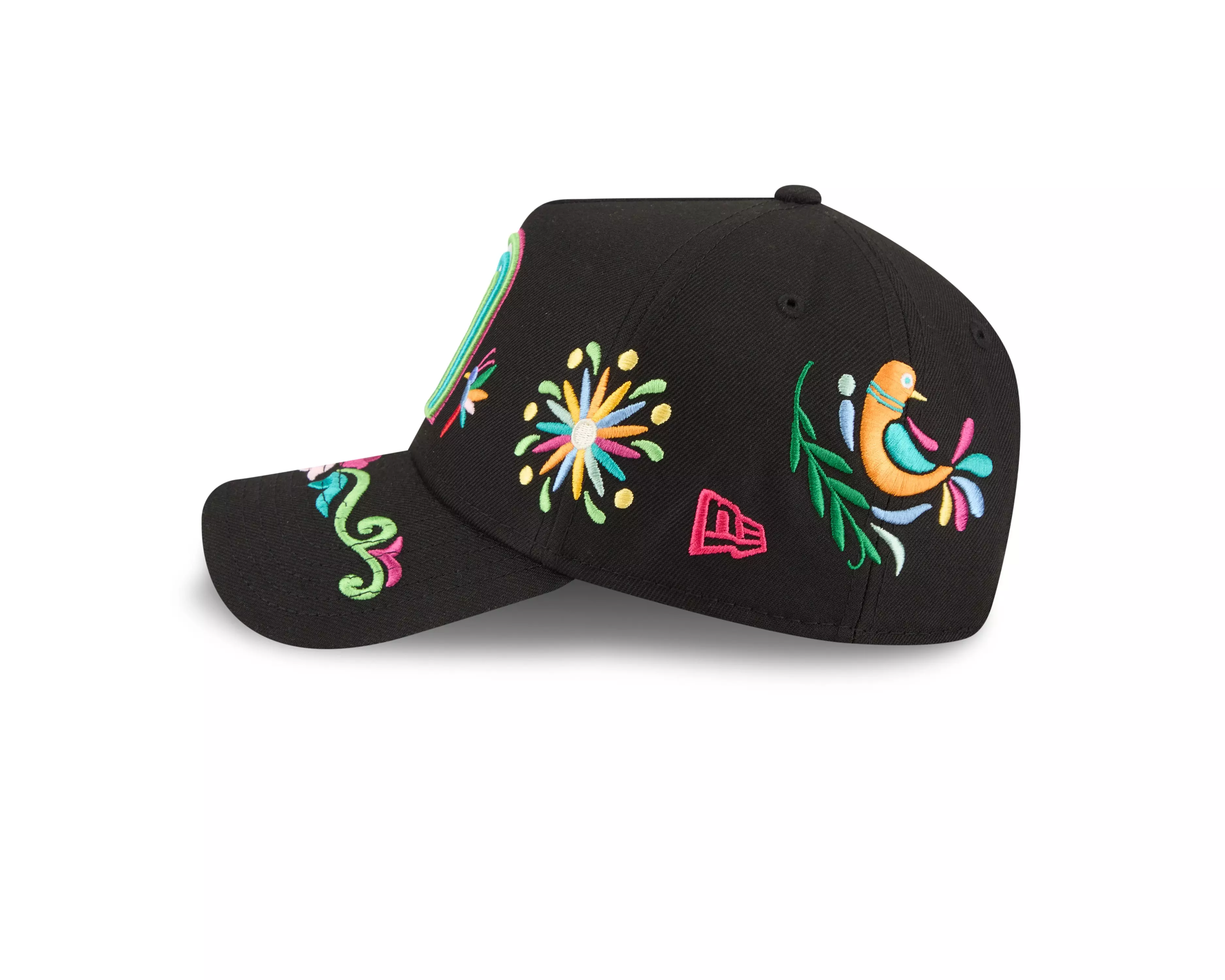 New Era Mexico 9FORTY A-Frame All Over Print Snapback Hat-Black - BLACK