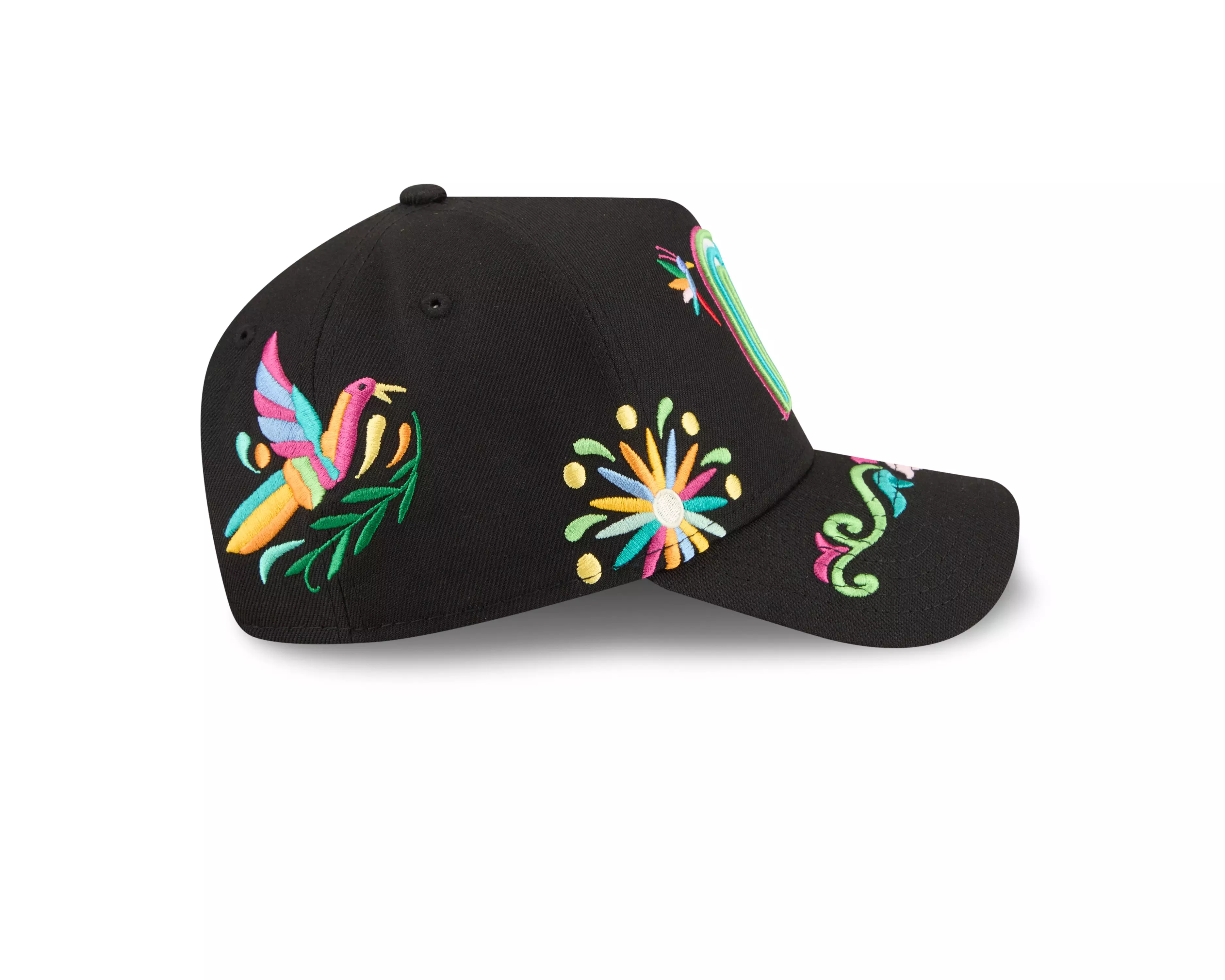 New Era Mexico 9FORTY A-Frame All Over Print Snapback Hat-Black - BLACK