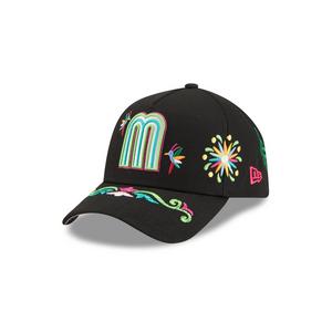 New Era Mexico 9FORTY A-Frame All Over Print Snapback Hat-Black