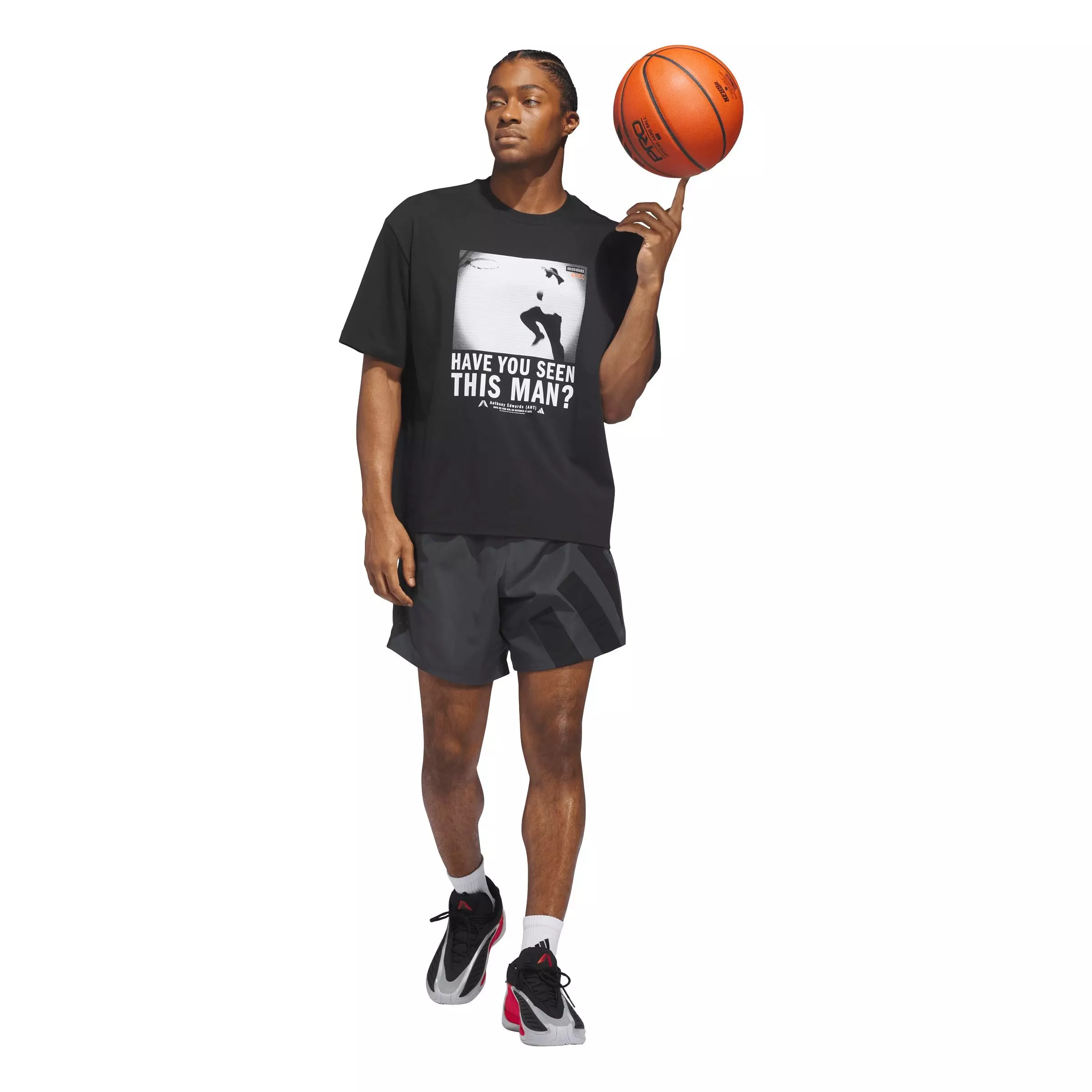 adidas Men's Anthony Edwards In Action Graphic Tee - BLACK