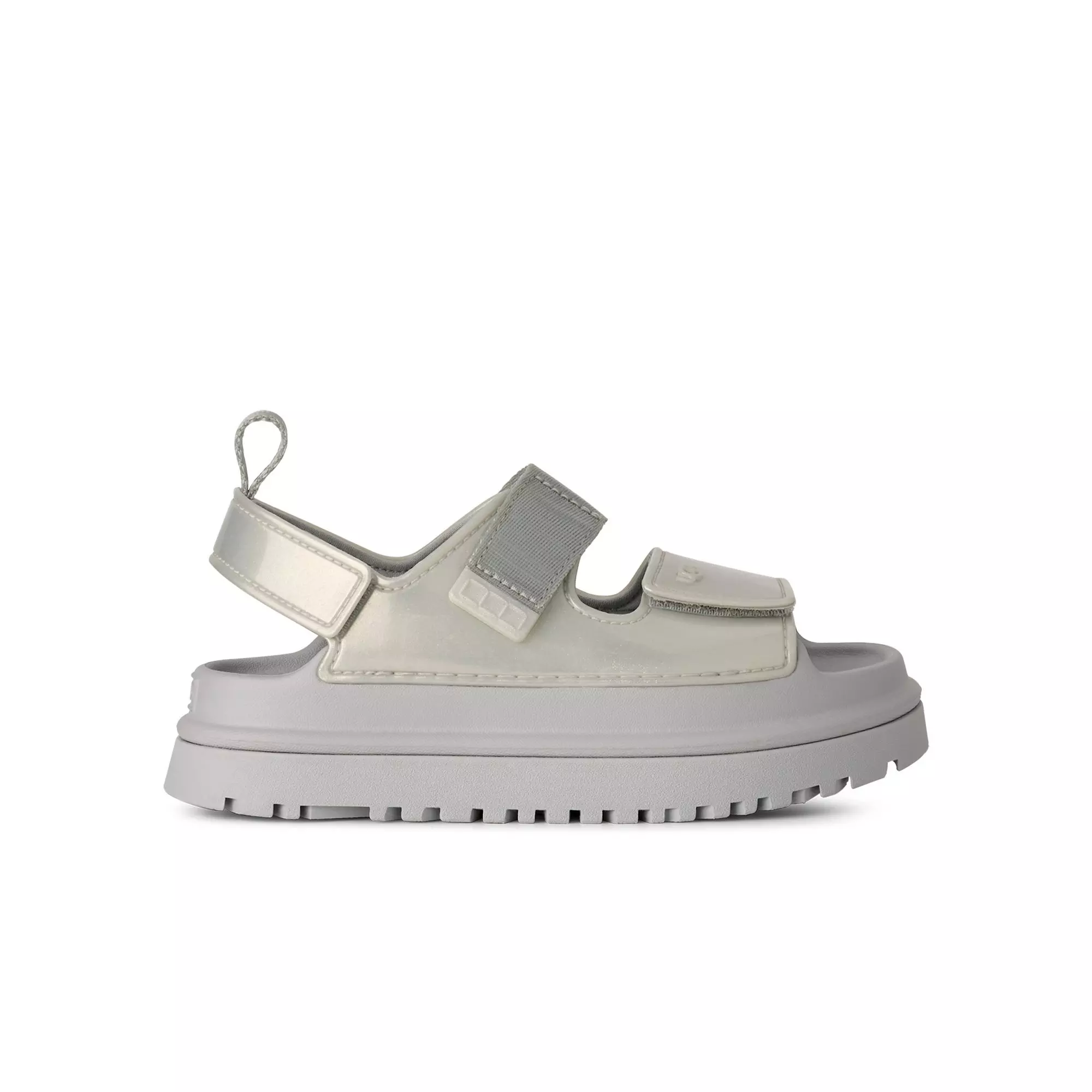 UGG GoldenGlow Glossy Sparkles "Silver" Grade School Girls' Sandal - SILVER