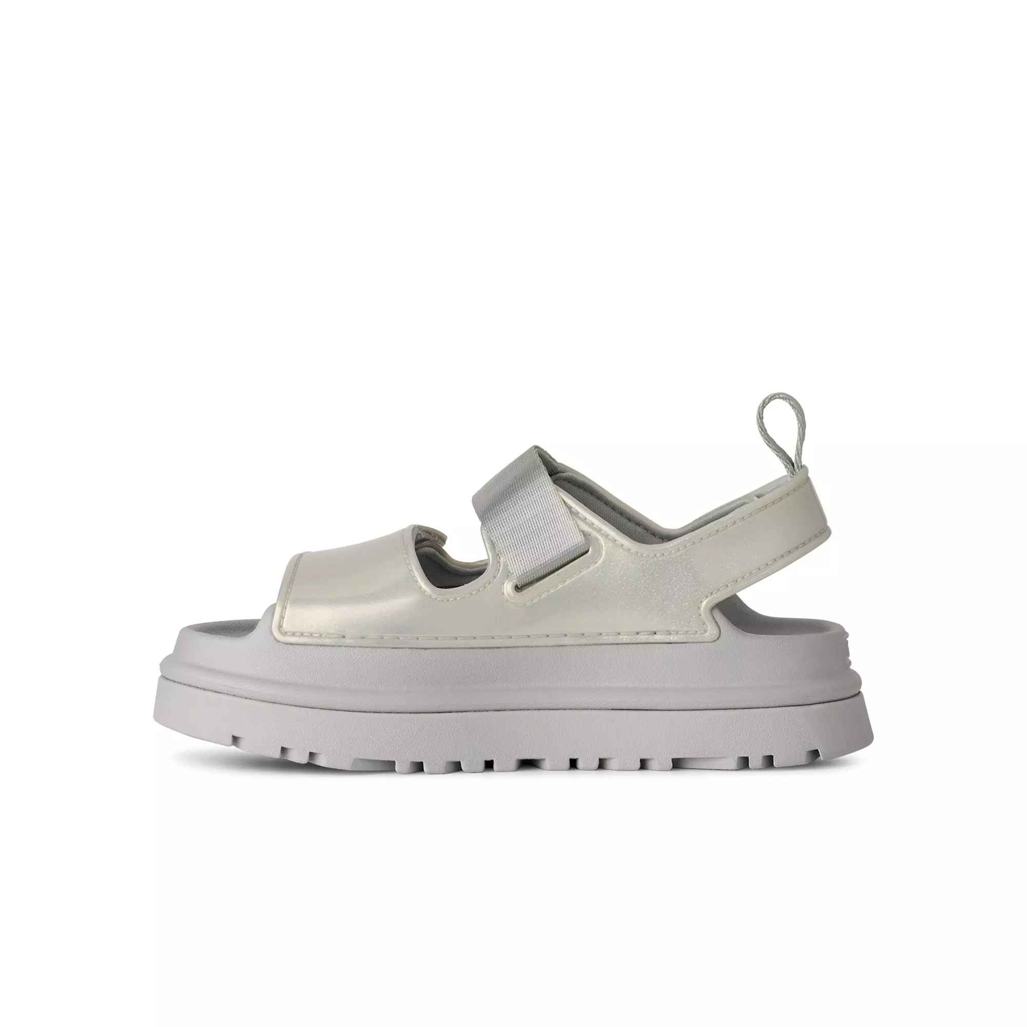 UGG GoldenGlow Glossy Sparkles "Silver" Grade School Girls' Sandal - SILVER