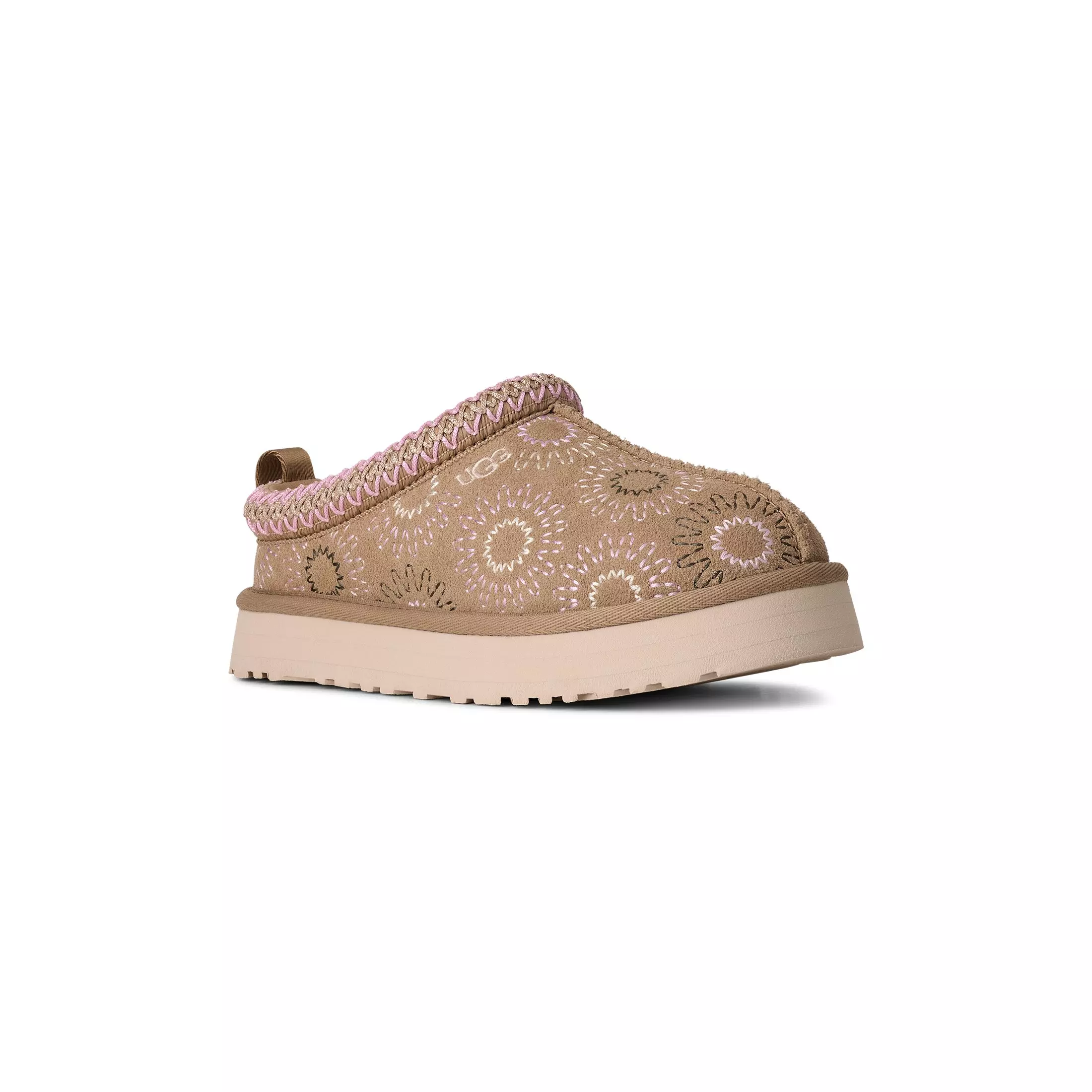 UGG Tazz Sun Stitch "Mustard Seed" Grade School Girls' Slipper - TAN