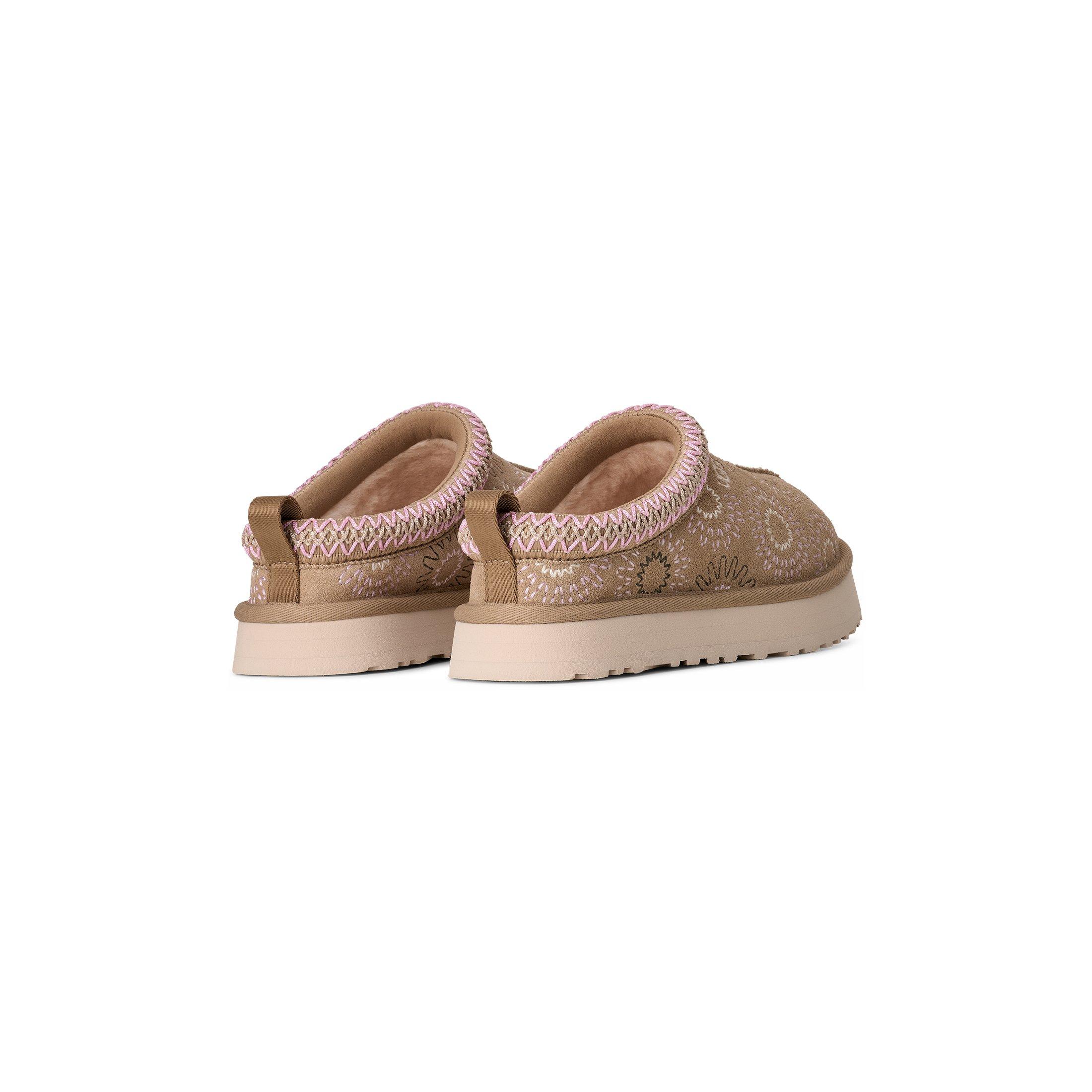 UGG Tazz Sun Stitch "Mustard Seed" Grade School Girls' Slipper - TAN Thumbnail View 4