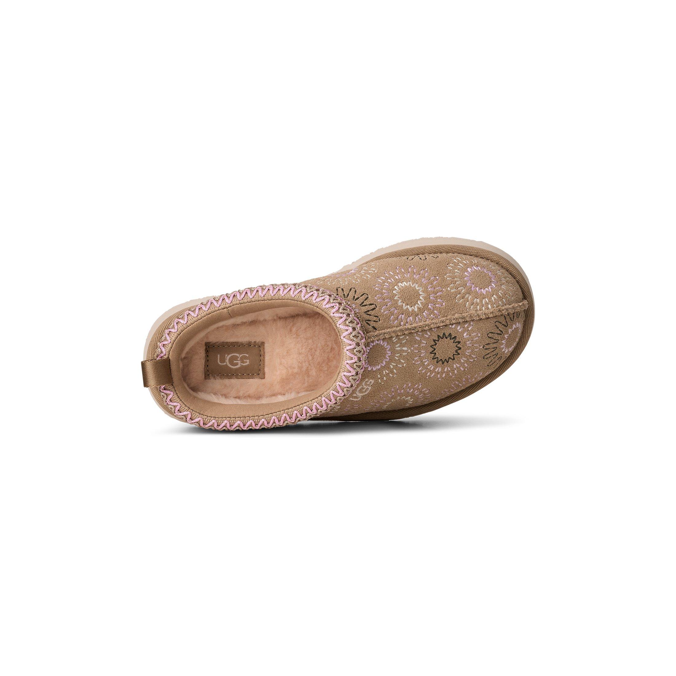 UGG Tazz Sun Stitch "Mustard Seed" Grade School Girls' Slipper - TAN Thumbnail View 5