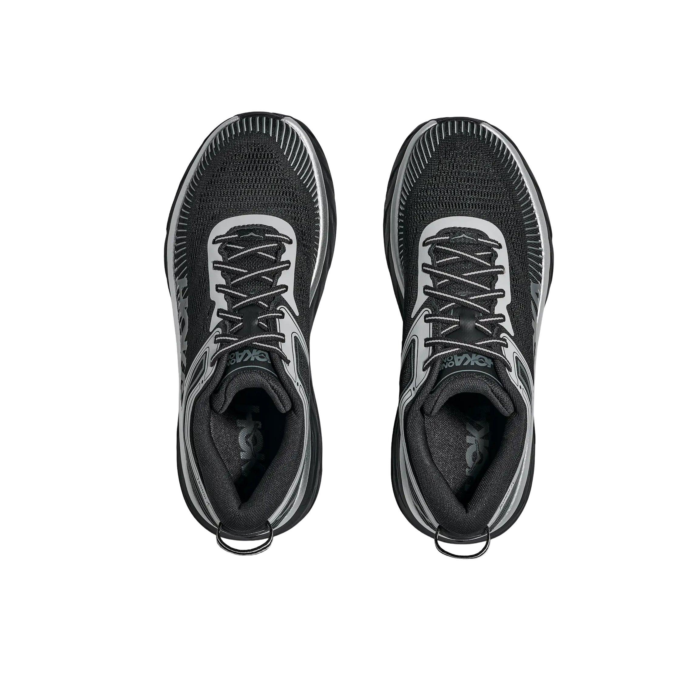 Hoka Bondi 7 Stealth "Black/Stardust" Men's Shoe - BLACK/SILVER Thumbnail View 2