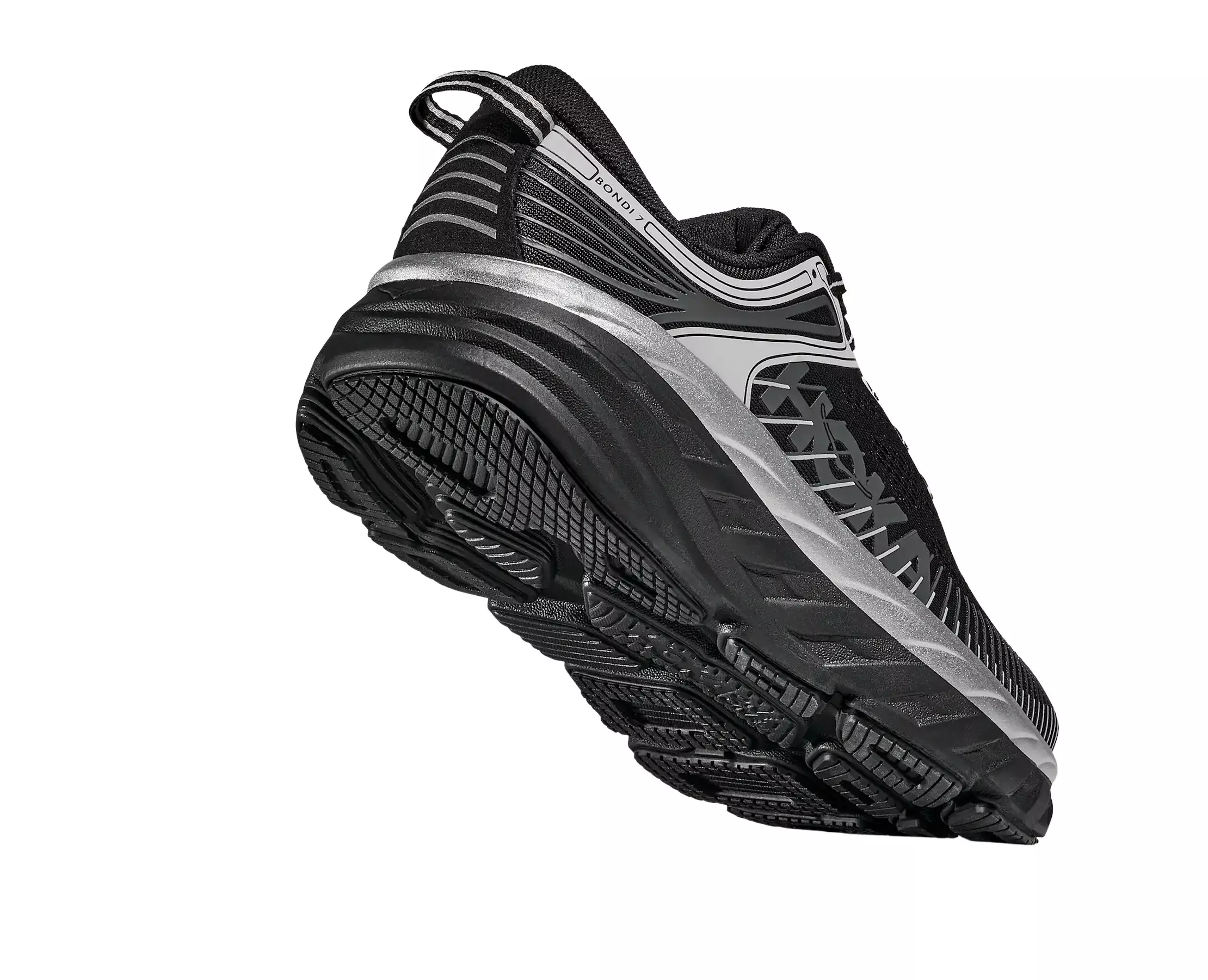 Hoka Bondi 7 Stealth "Black/Stardust" Men's Shoe - BLACK/SILVER