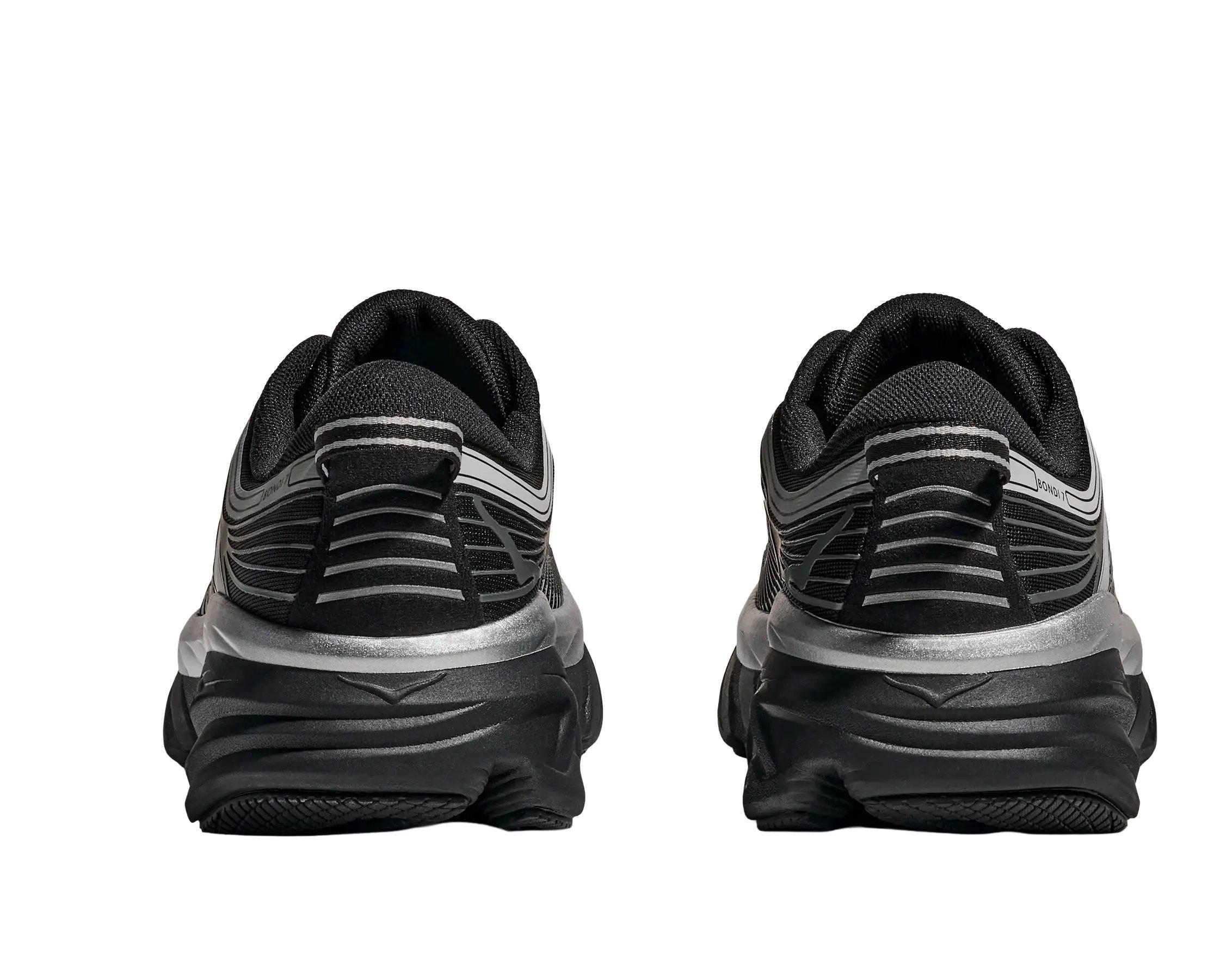 Hoka Bondi 7 Stealth "Black/Stardust" Men's Shoe - BLACK/SILVER Thumbnail View 5