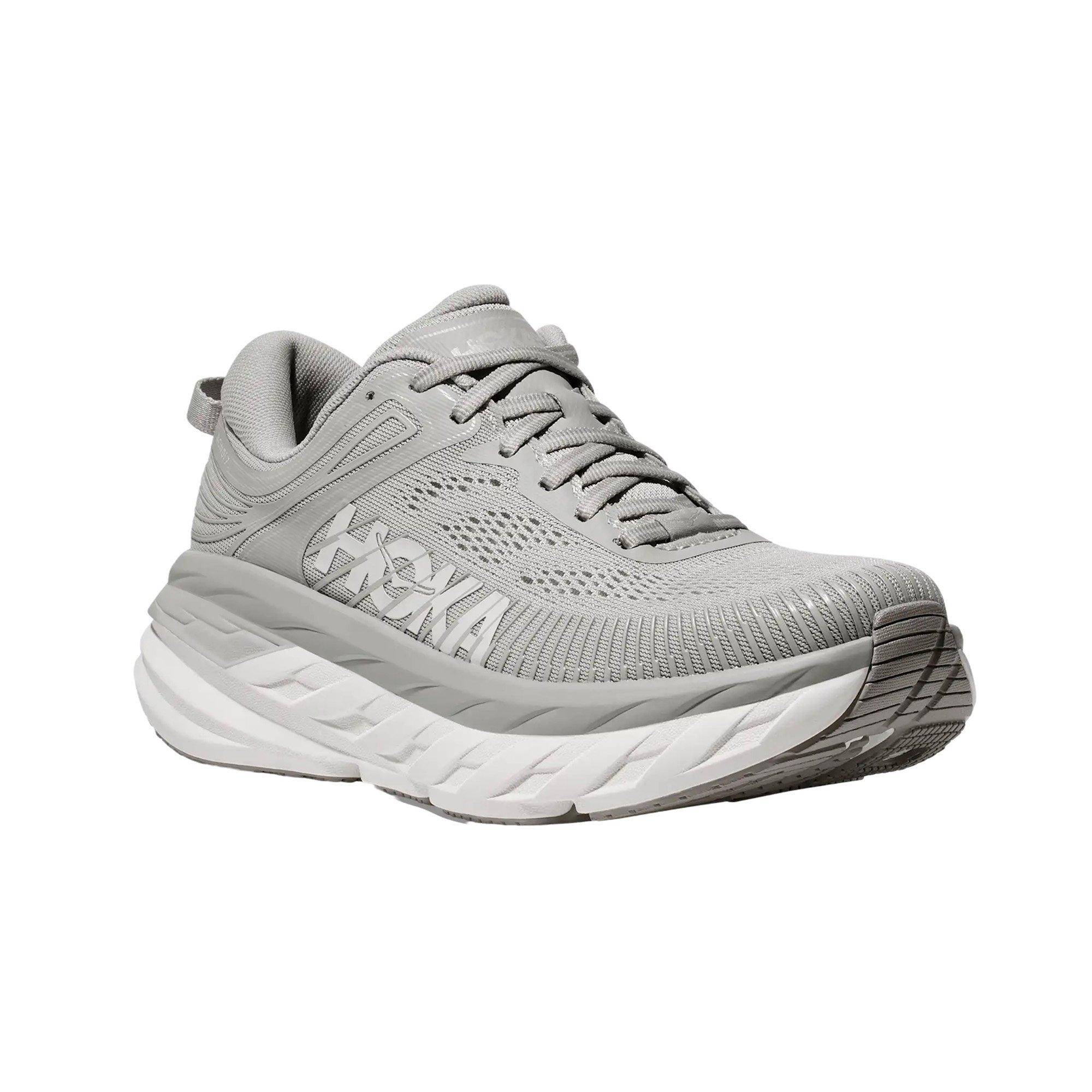 Hoka Bondi 7 "Harbor Mist/White" Men's Running Shoe - GREY/WHITE Thumbnail View 2