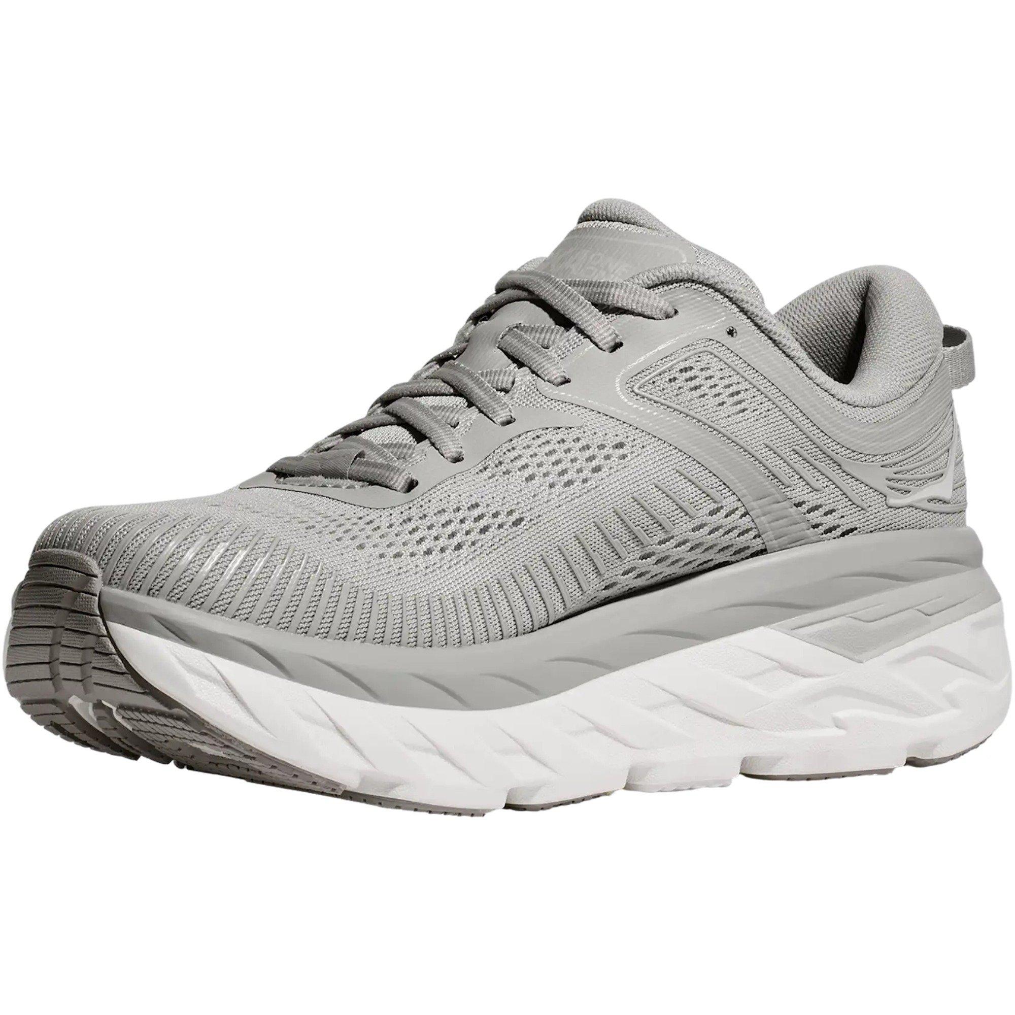 Hoka Bondi 7 "Harbor Mist/White" Men's Running Shoe - GREY/WHITE Thumbnail View 5