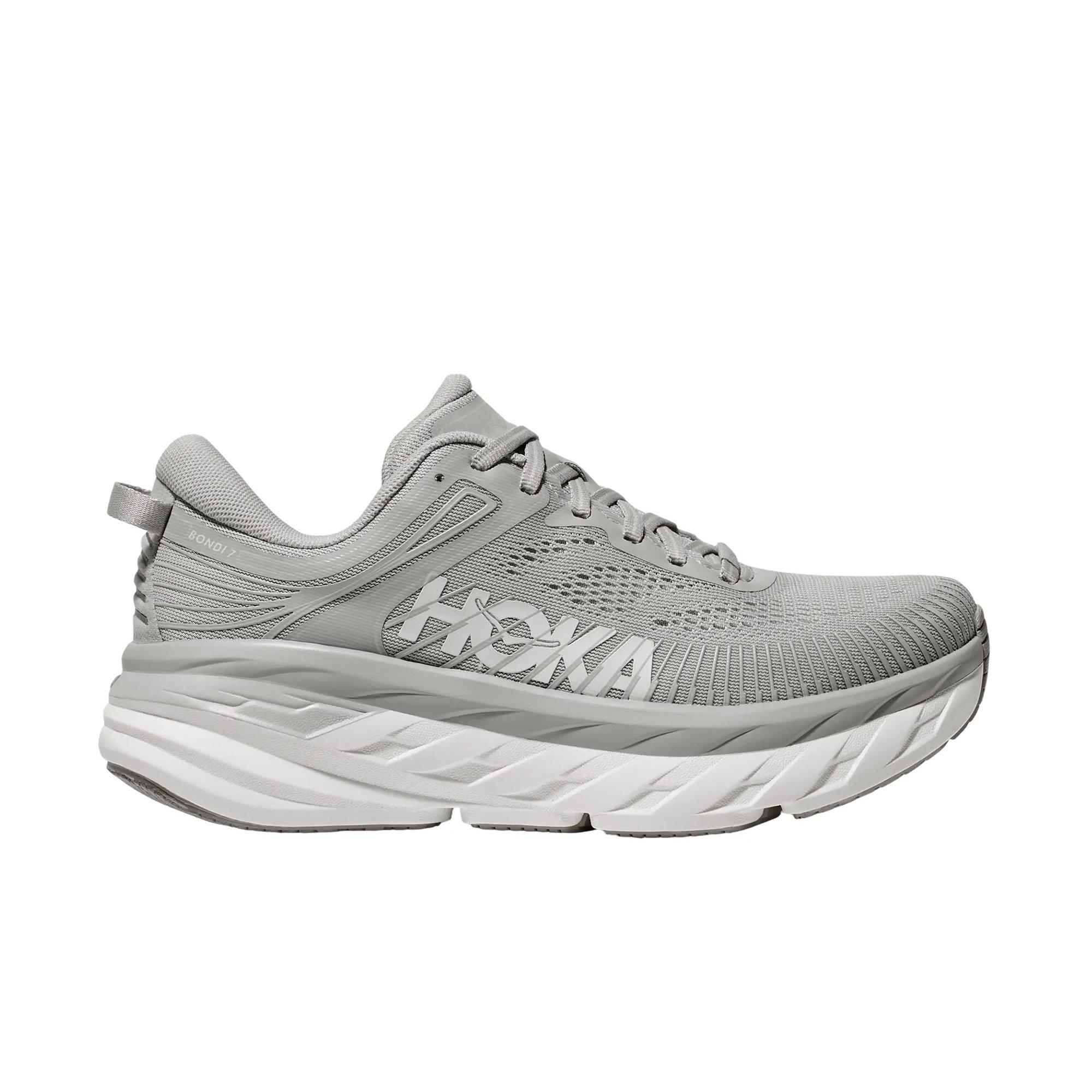 Hoka Bondi 7 "Harbor Mist/White" Men's Running Shoe - GREY/WHITE Thumbnail View 1