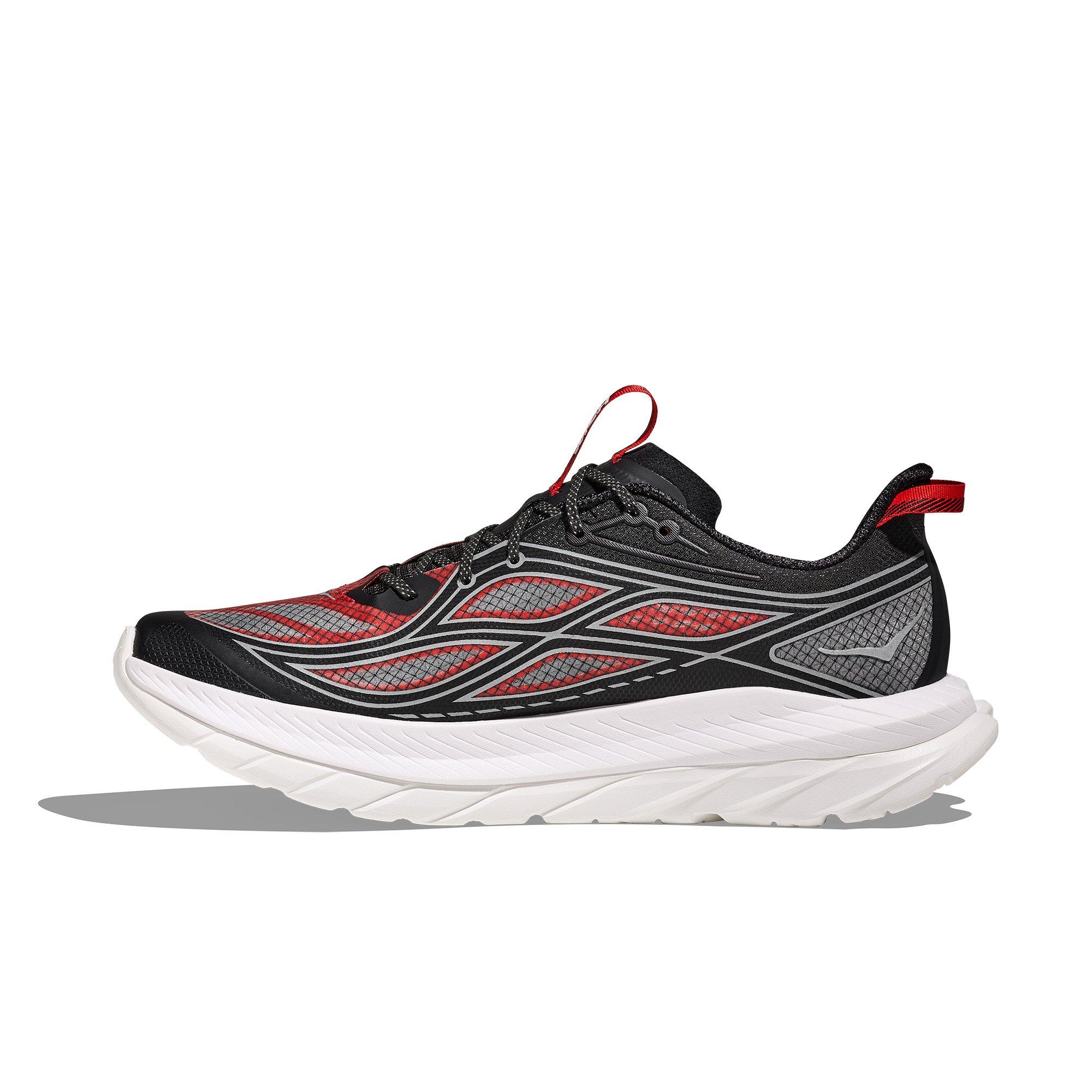 Hoka Mach Remastered "Carbon Black/Habanero" Men's Running Shoe - BLACK/RED/WHITE Thumbnail View 2