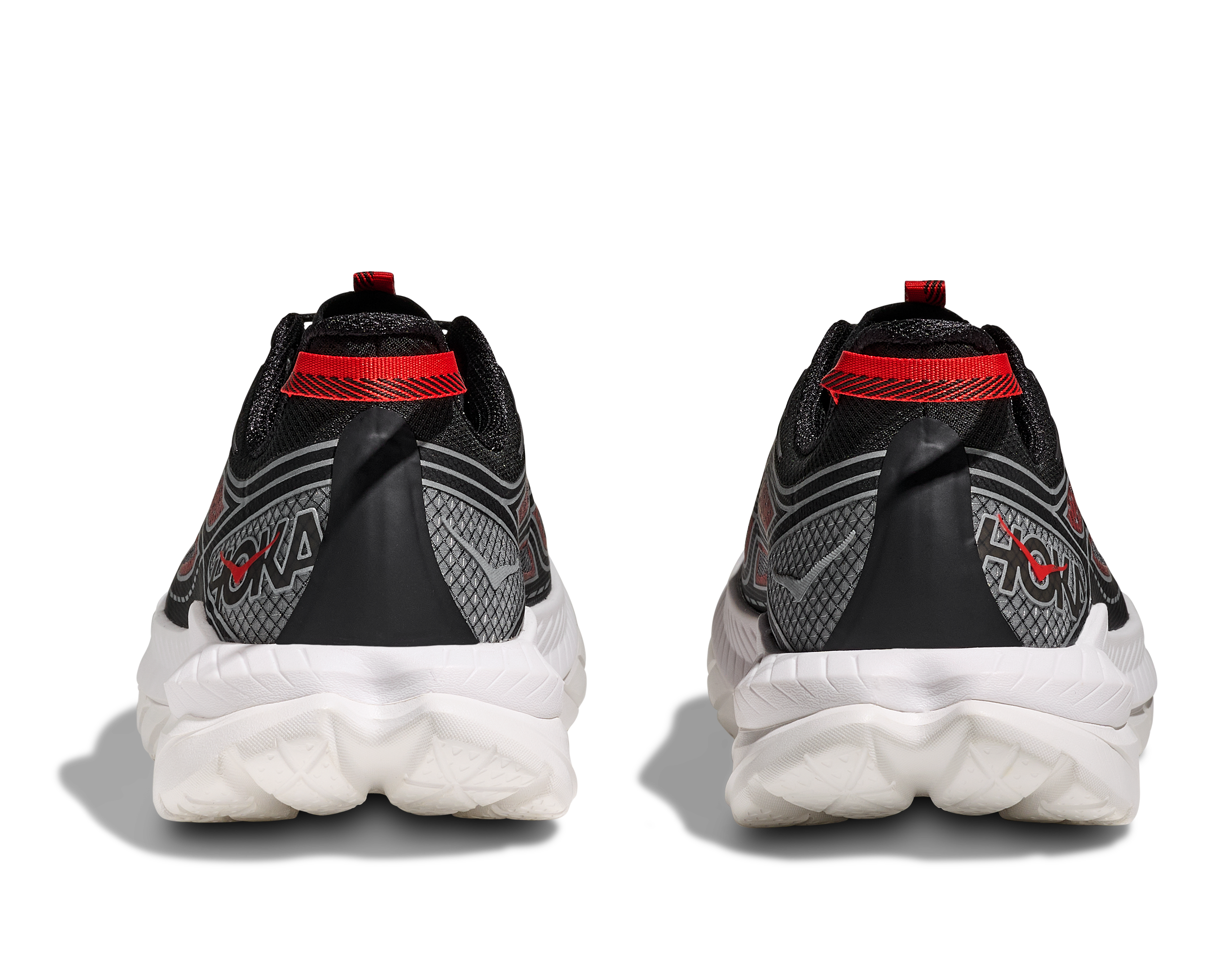 Hoka Mach Remaster "Carbon Black/Habanero" Men's Running Shoe - BLACK/RED/WHITE Thumbnail View 3