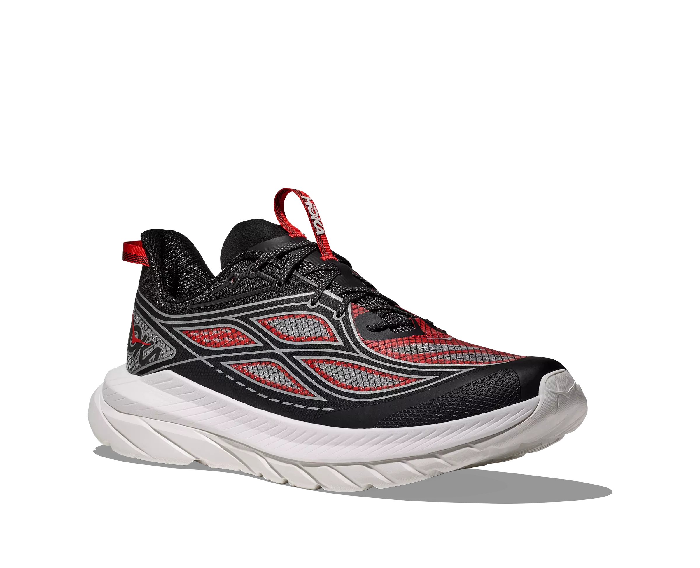 Hoka Mach Remastered "Carbon Black/Habanero" Men's Running Shoe - BLACK/RED/WHITE