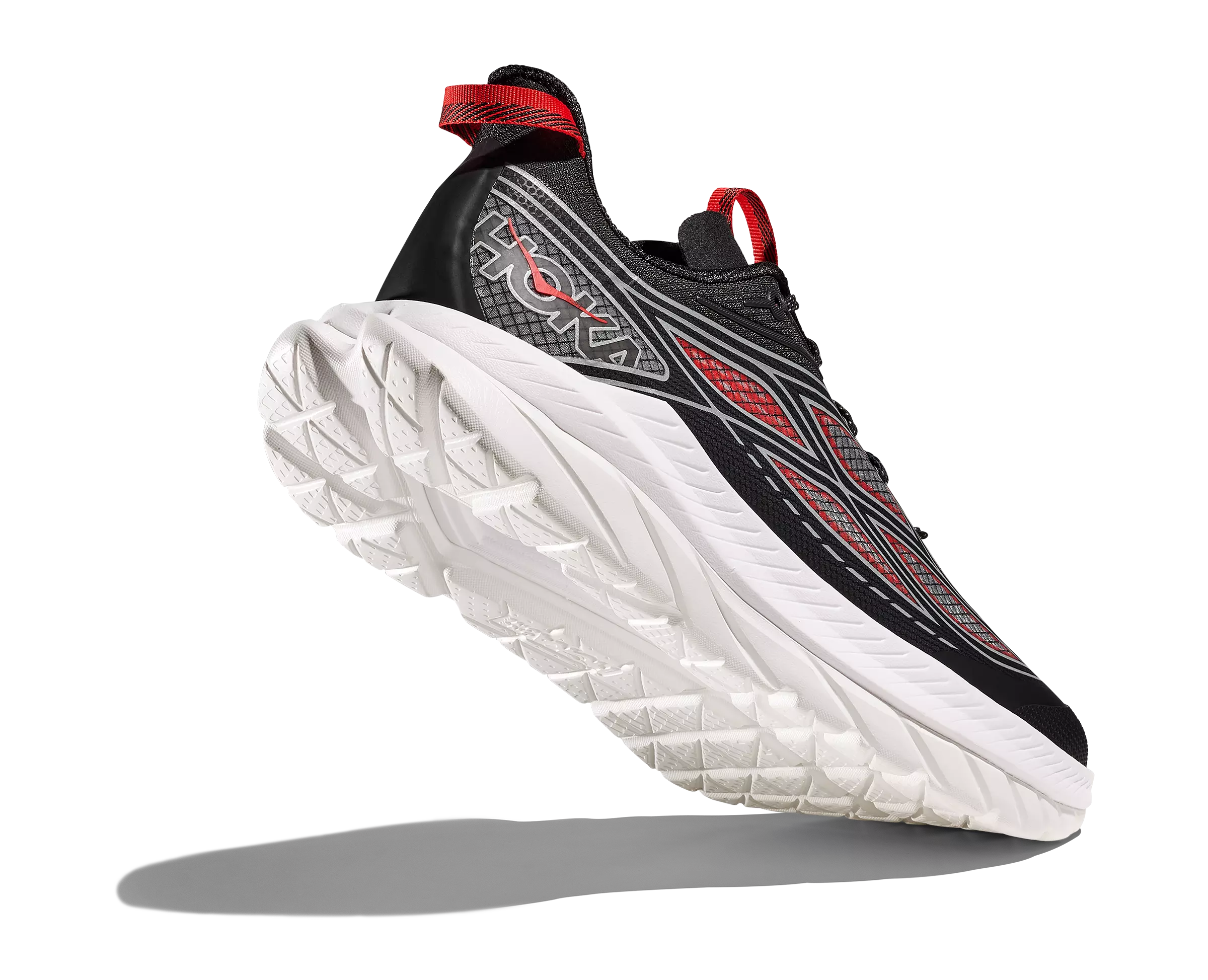 Hoka Mach Remaster "Carbon Black/Habanero" Men's Running Shoe - BLACK/RED/WHITE