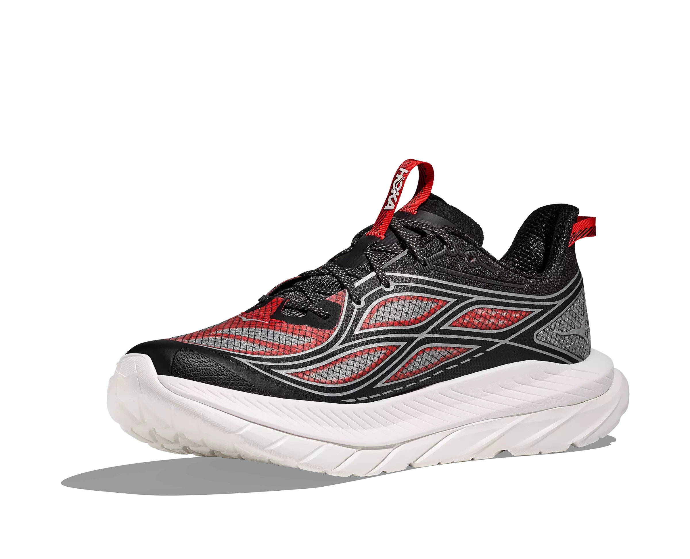 Hoka Mach Remastered "Carbon Black/Habanero" Men's Running Shoe - BLACK/RED/WHITE