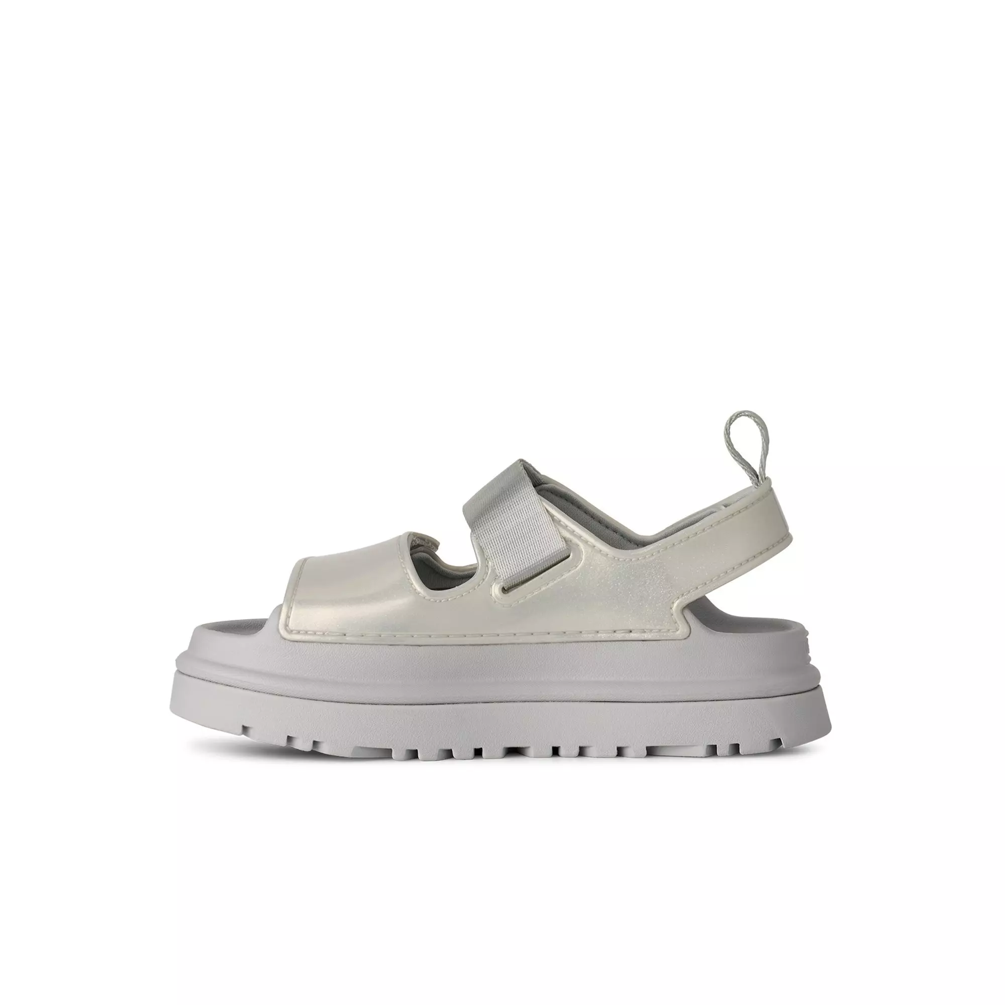 UGG GoldenGlow Glossy Sparkles "Silver" Preschool Girls' Sandal - SILVER