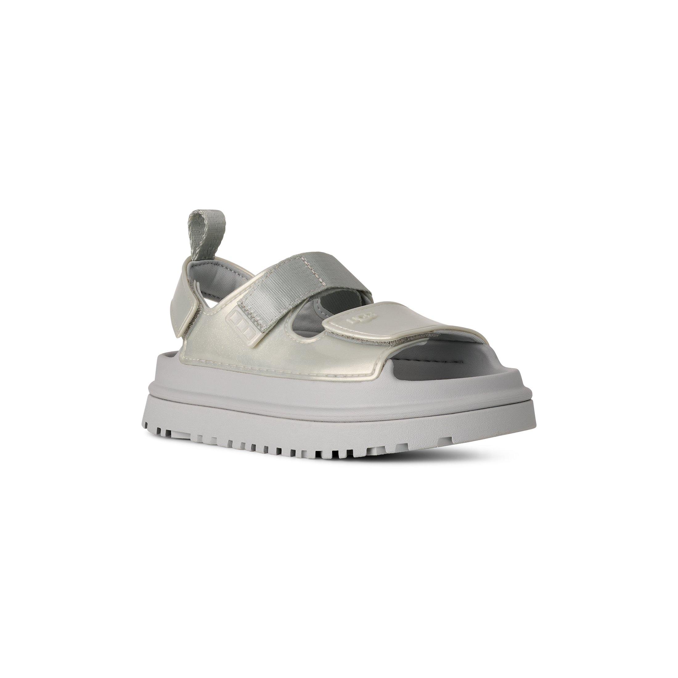UGG GoldenGlow Glossy Sparkles "Silver" Preschool Girls' Sandal - SILVER Thumbnail View 3