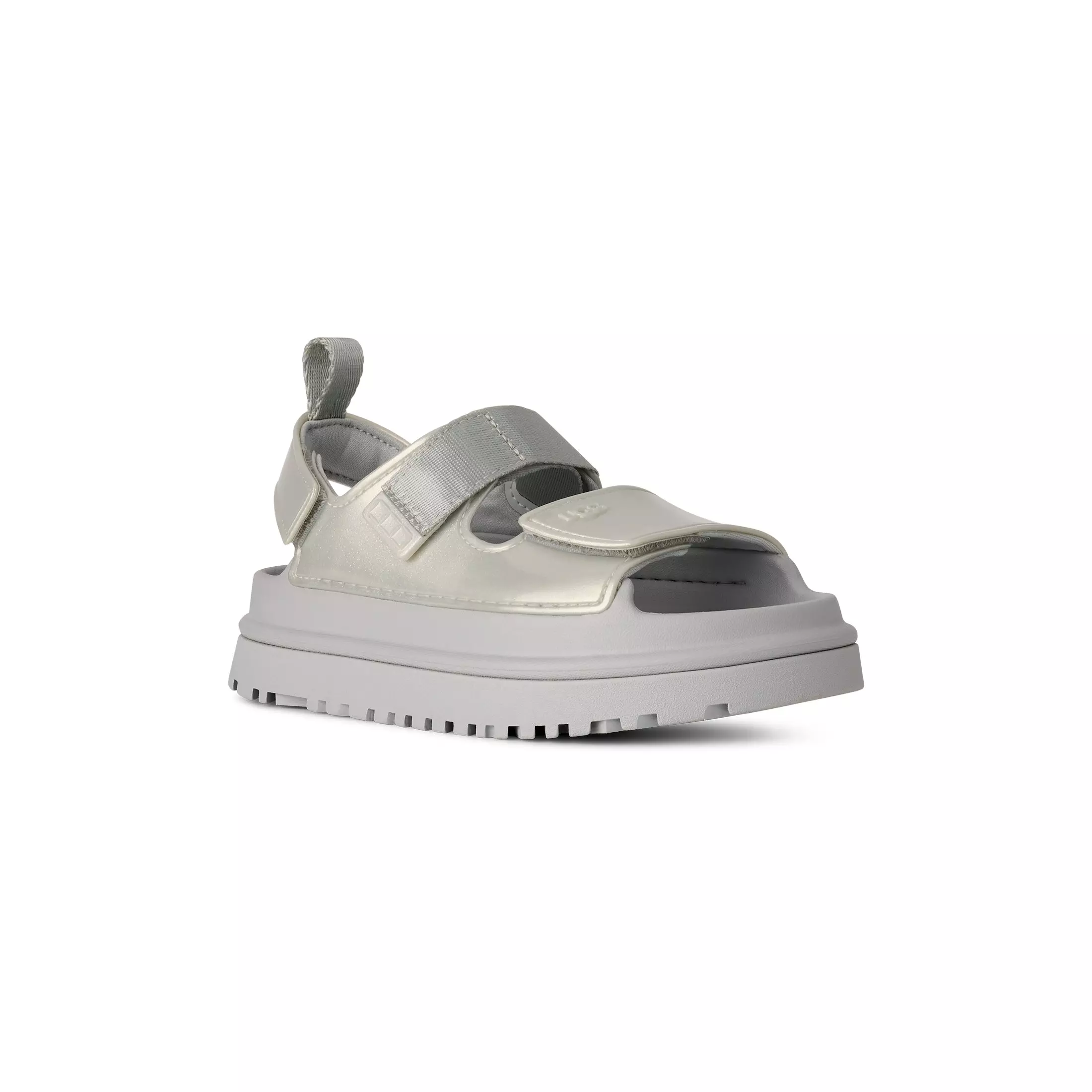 UGG GoldenGlow Glossy Sparkles "Silver" Preschool Girls' Sandal - SILVER