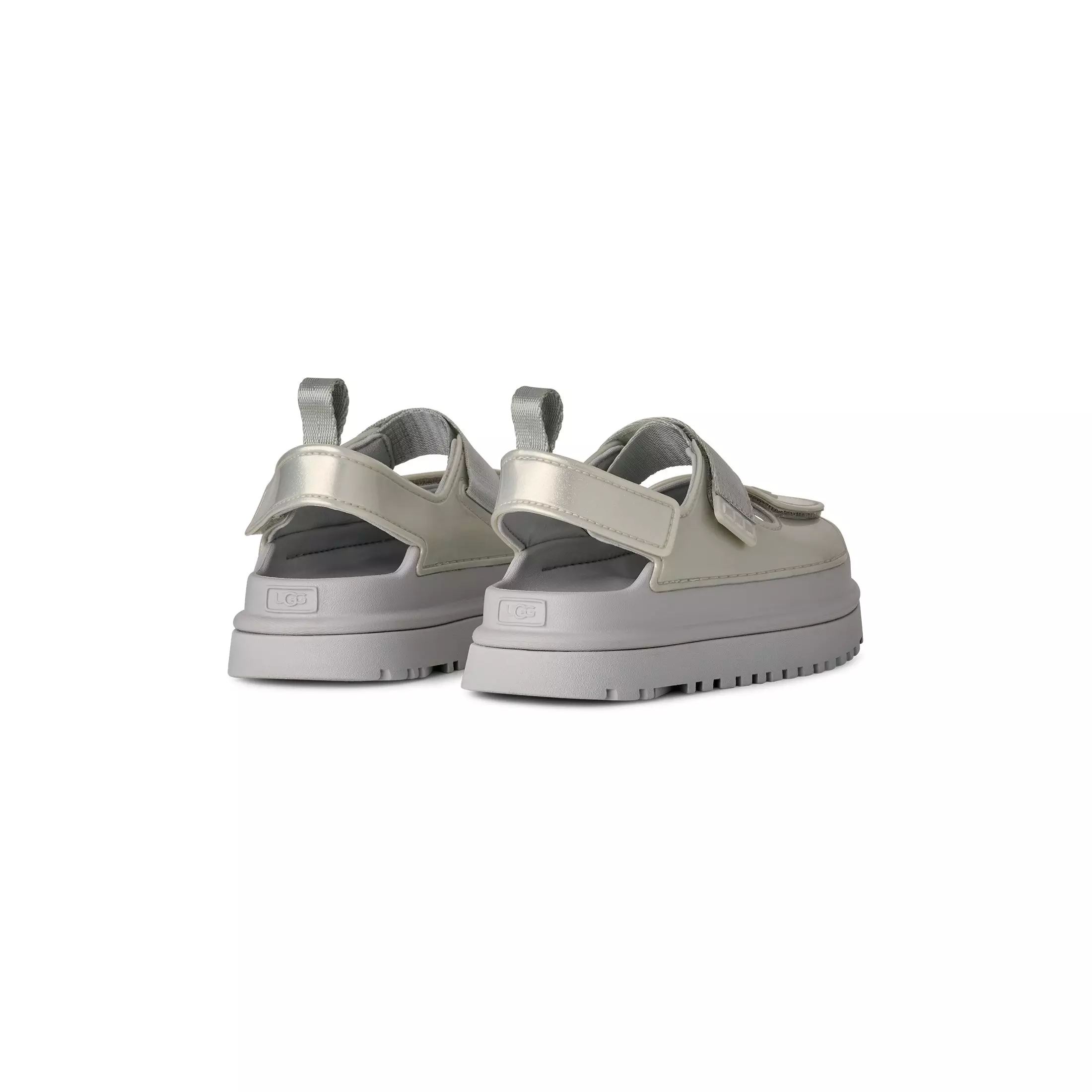 UGG GoldenGlow Glossy Sparkles "Silver" Preschool Girls' Sandal - SILVER