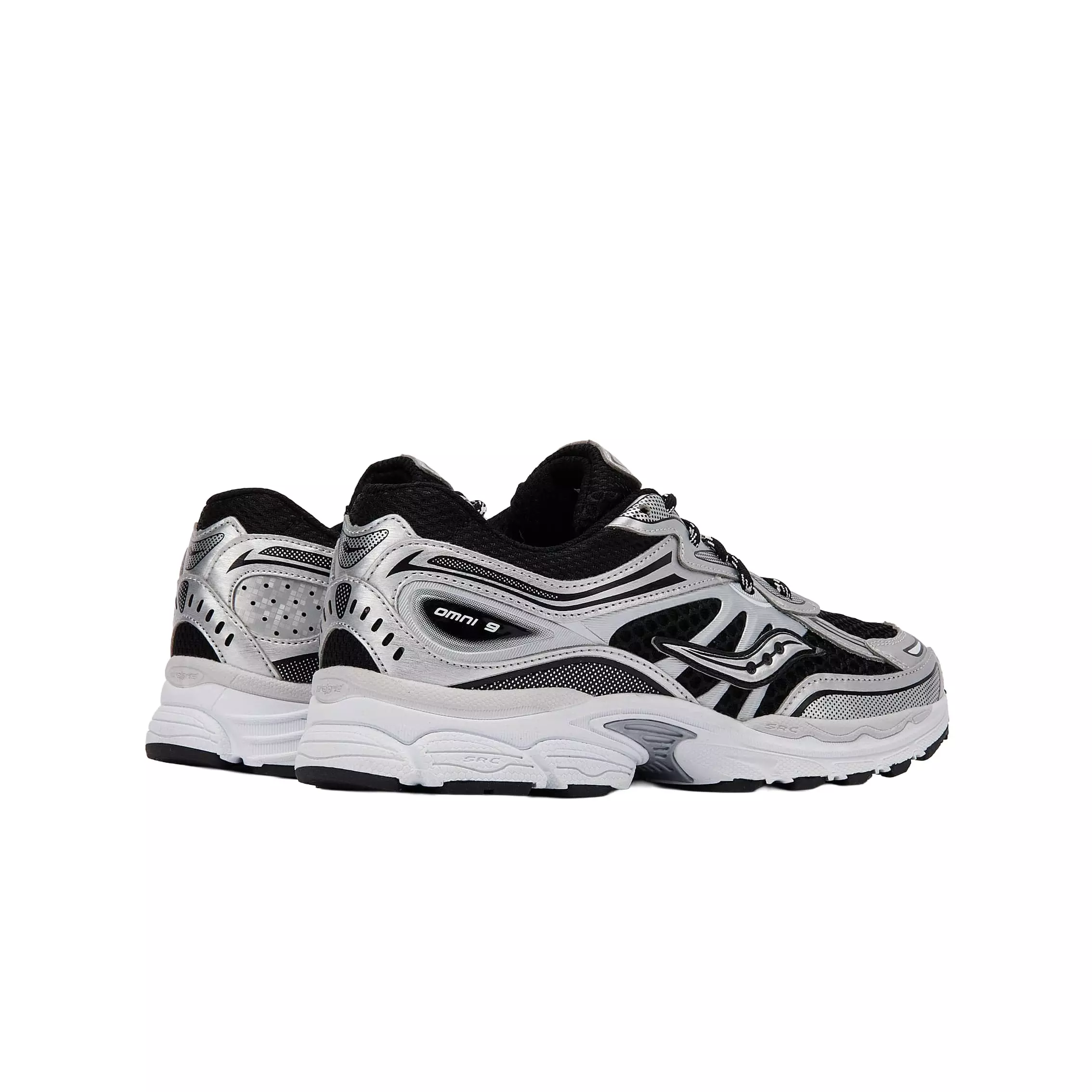 Saucony Omni 9 "Metallic Silver" Grade School Boys' Shoe - BLACK/SILVER
