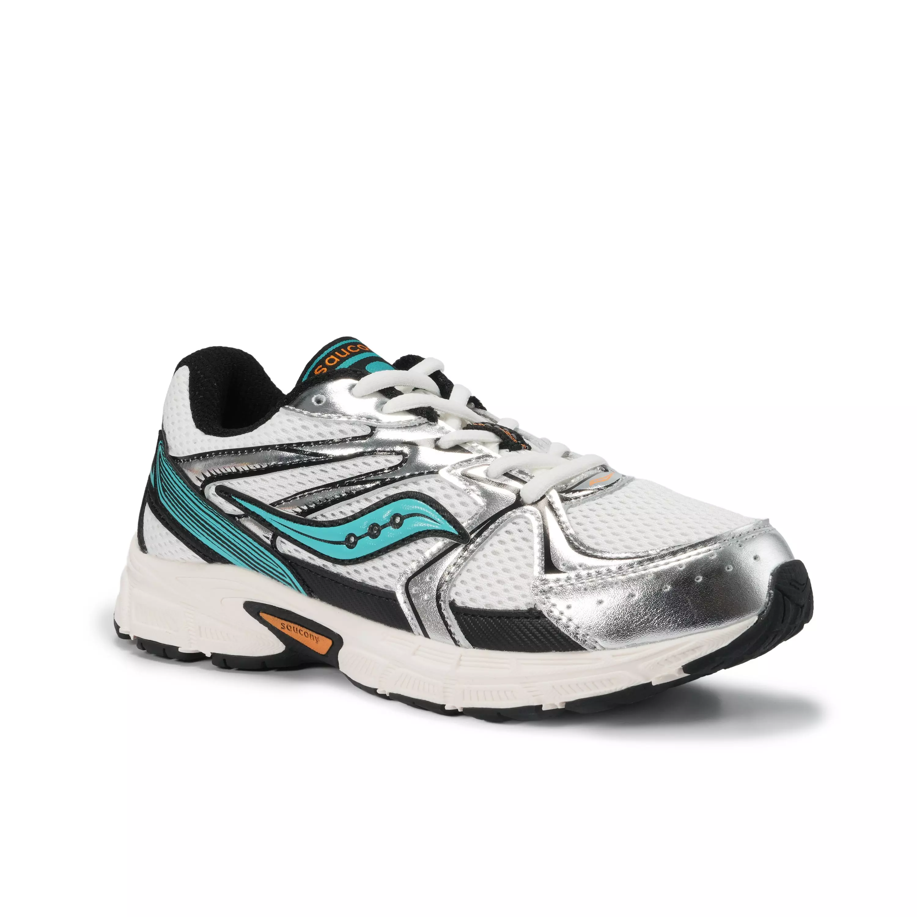 Saucony Ride Millenium "White/Green/Orange" Grade School Boys' Shoe - WHITE/GREEN/ORANGE