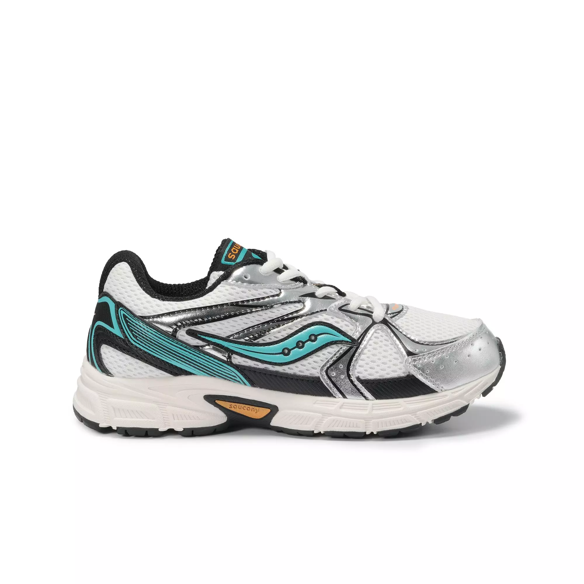 Saucony Ride Millenium "White/Green/Orange" Grade School Boys' Shoe - WHITE/GREEN/ORANGE