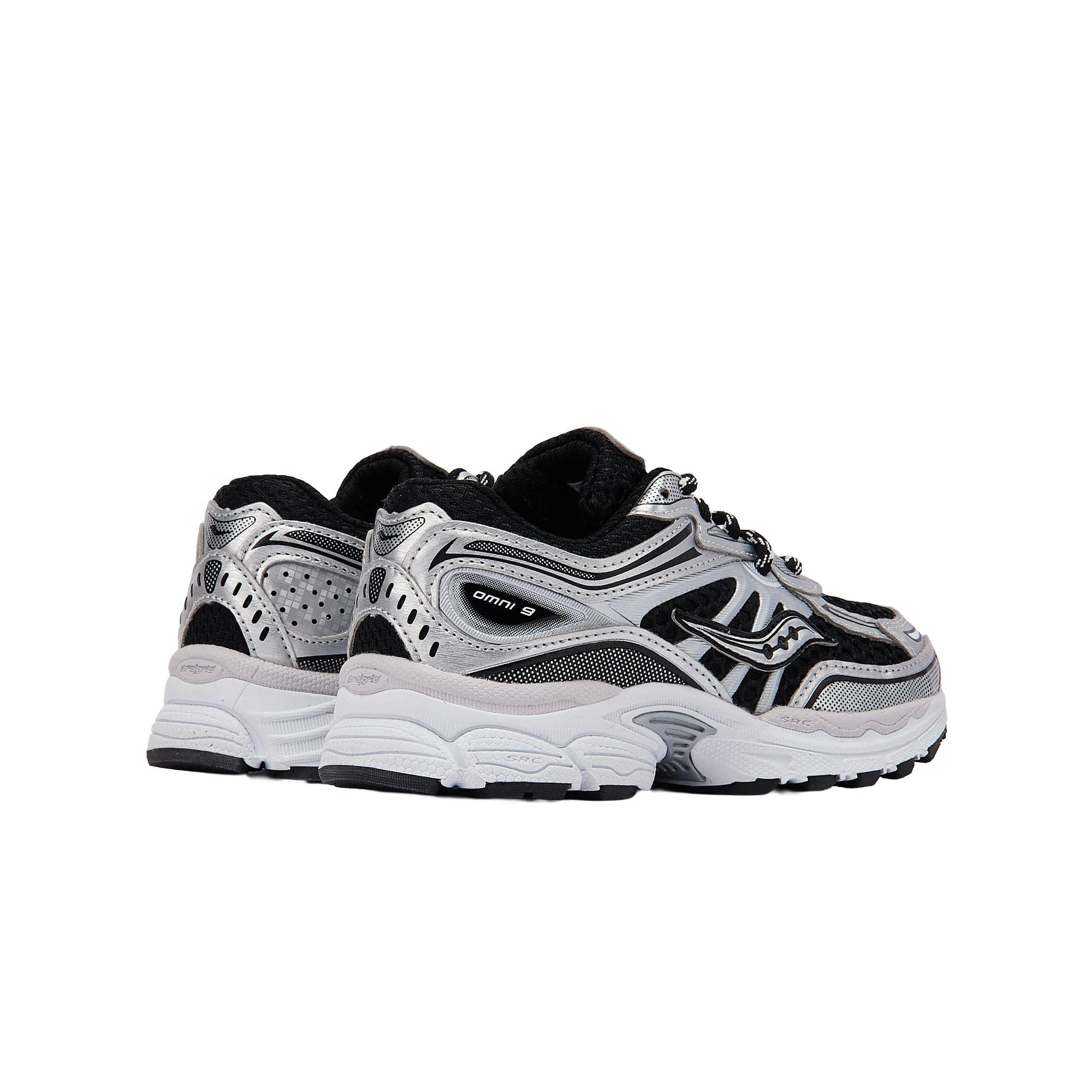Saucony Omni 9 "Metallic Silver" Preschool Boys' Shoe - BLACK/SILVER Thumbnail View 3