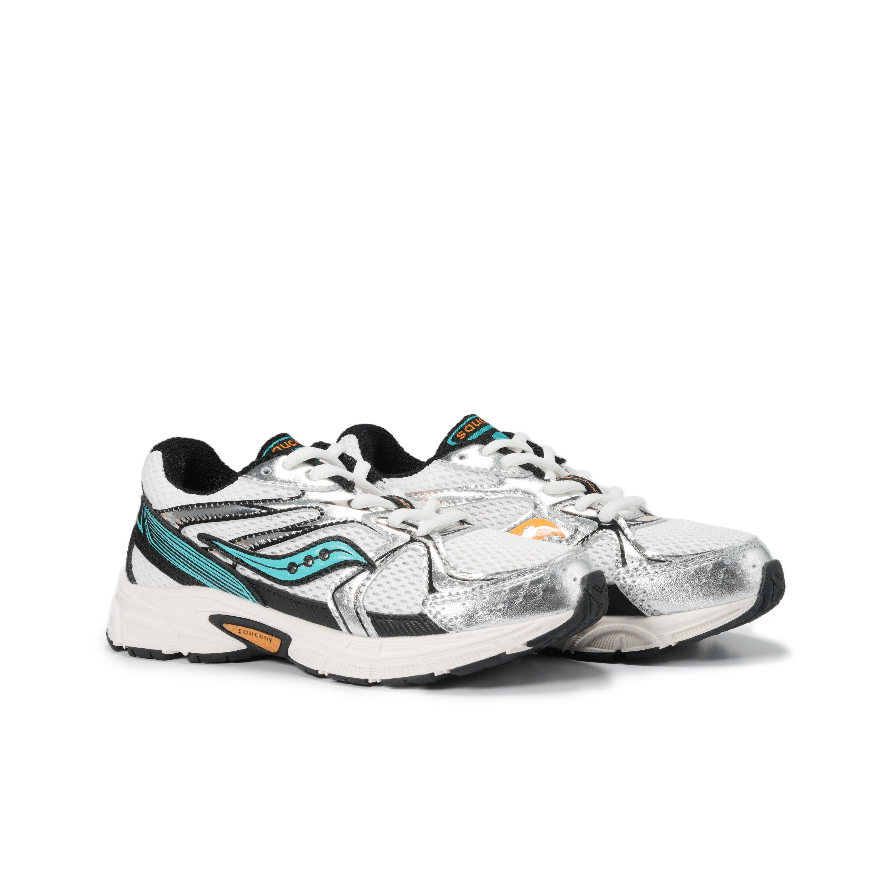 Saucony Ride Millenium "White/Green/Orange" Preschool Boys' Shoe - WHITE/GREEN/ORANGE Thumbnail View 3