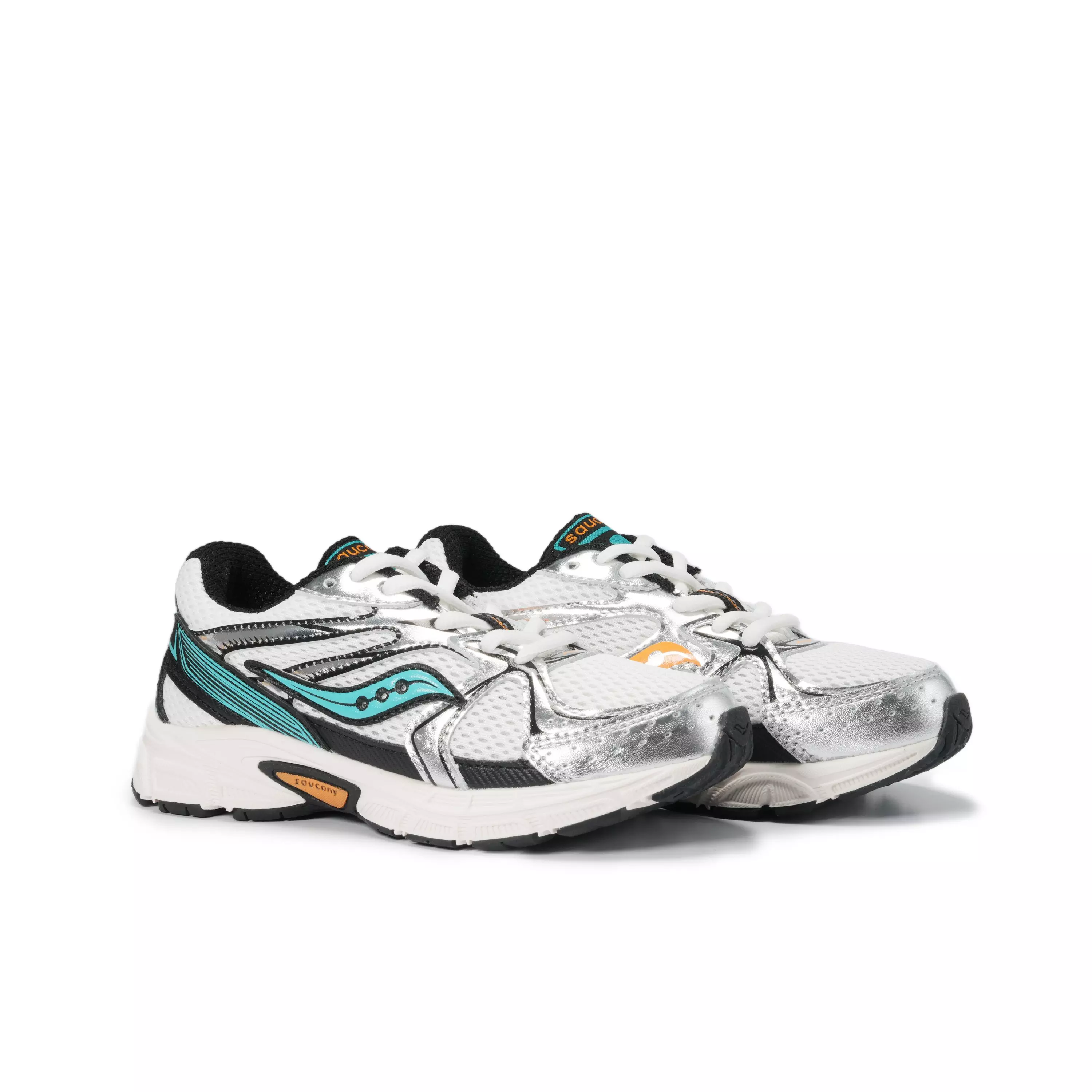 Saucony Ride Millenium "White/Green/Orange" Preschool Boys' Shoe - WHITE/GREEN/ORANGE