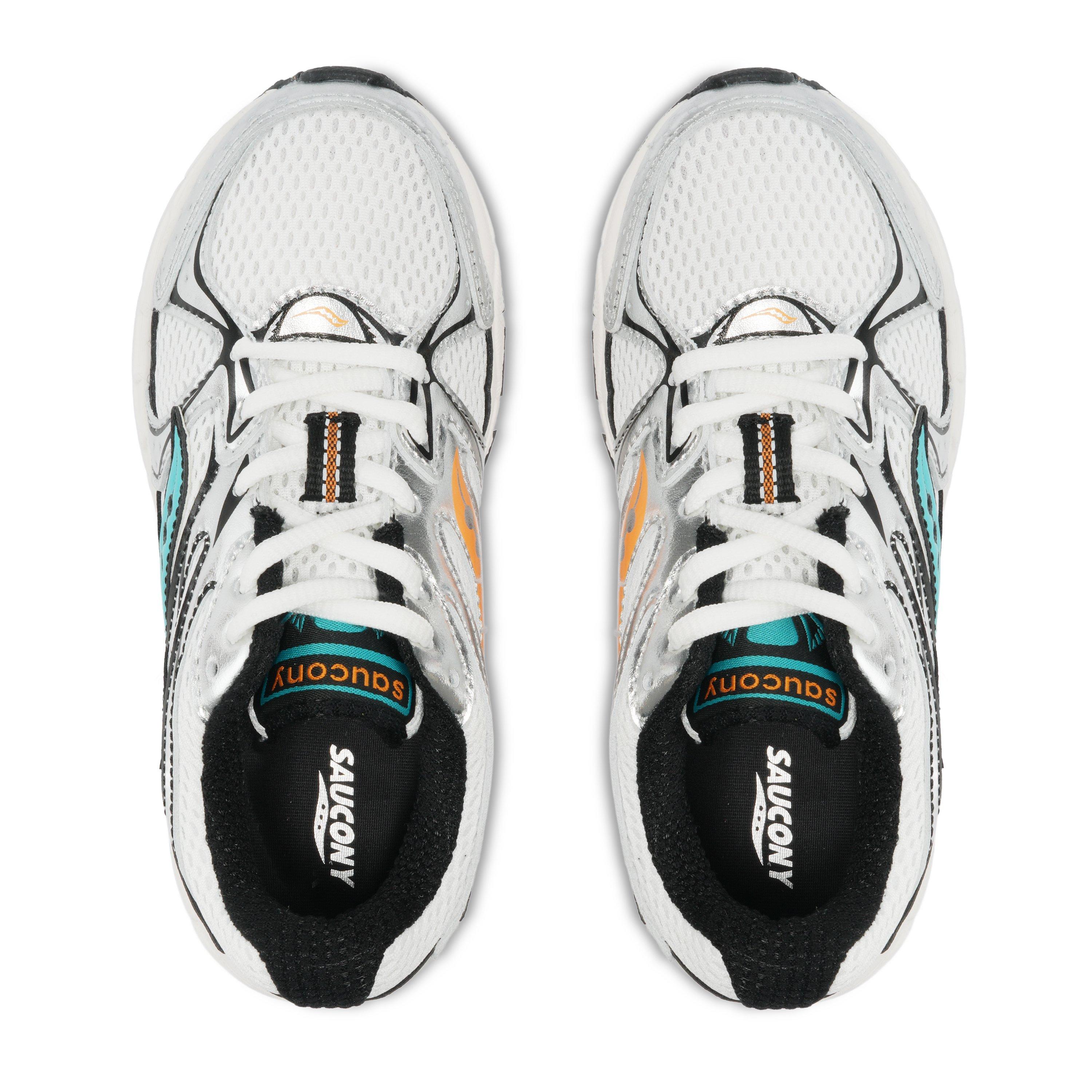 Saucony Ride Millenium "White/Green/Orange" Preschool Boys' Shoe - WHITE/GREEN/ORANGE Thumbnail View 4