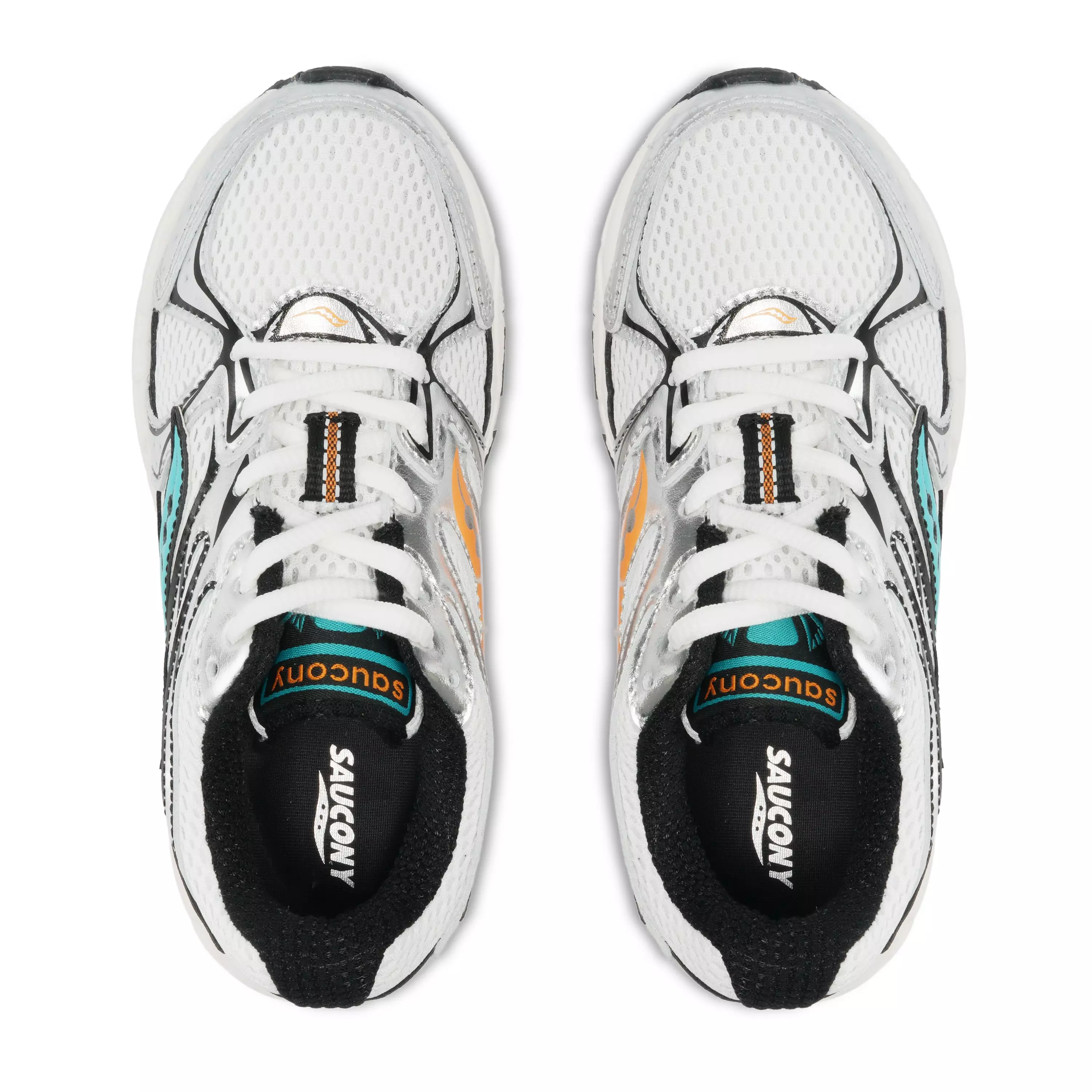 Saucony Ride Millenium "White/Green/Orange" Preschool Boys' Shoe - WHITE/GREEN/ORANGE