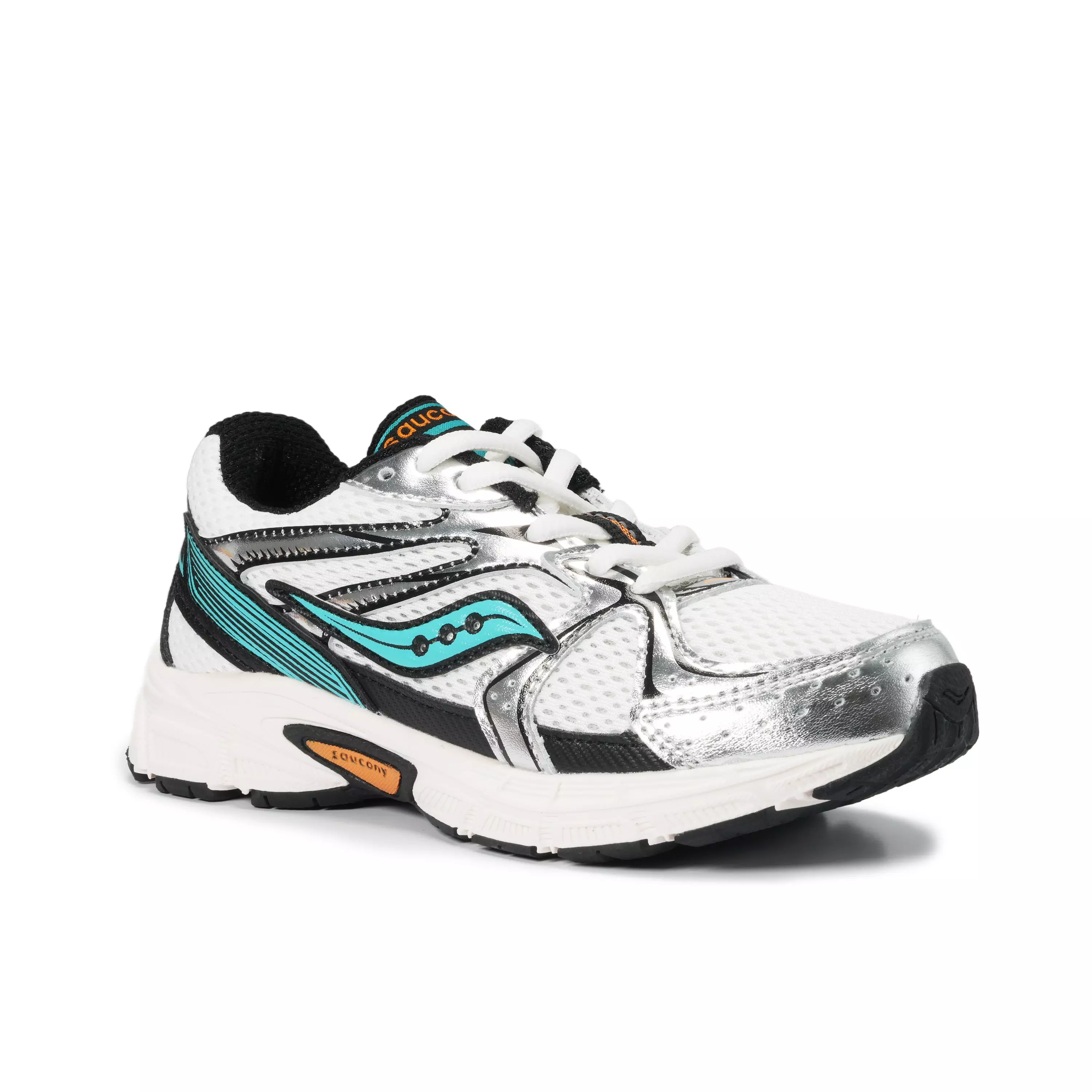 Saucony Ride Millenium "White/Green/Orange" Preschool Boys' Shoe - WHITE/GREEN/ORANGE