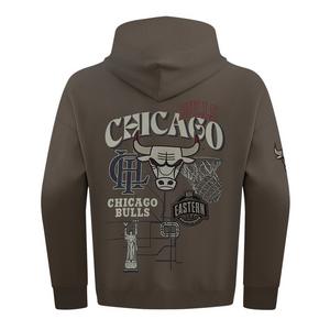 Pro Standard Men's Chicago Bulls Neutral Fleece Hoodie-Brown