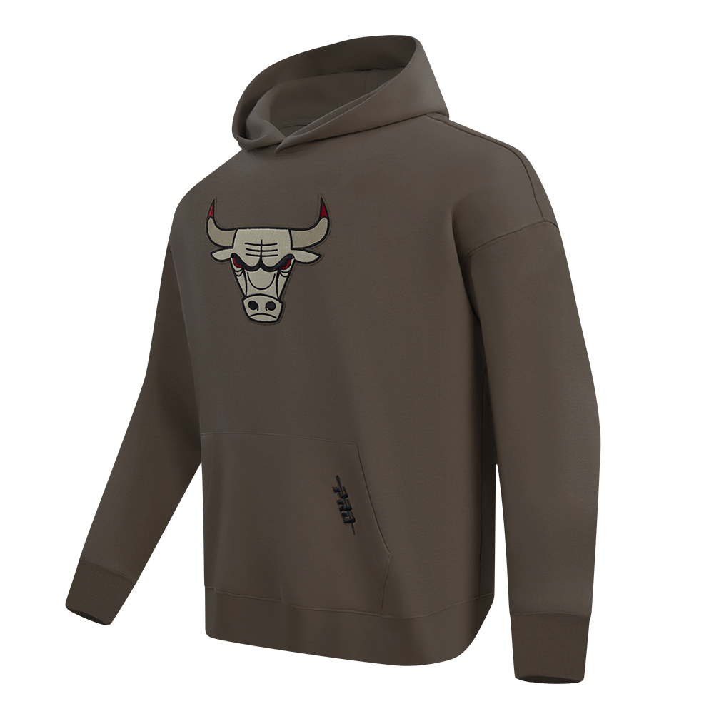 Pro Standard Men's Chicago Bulls Neutral Fleece Hoodie-Brown - BROWN Thumbnail View 3