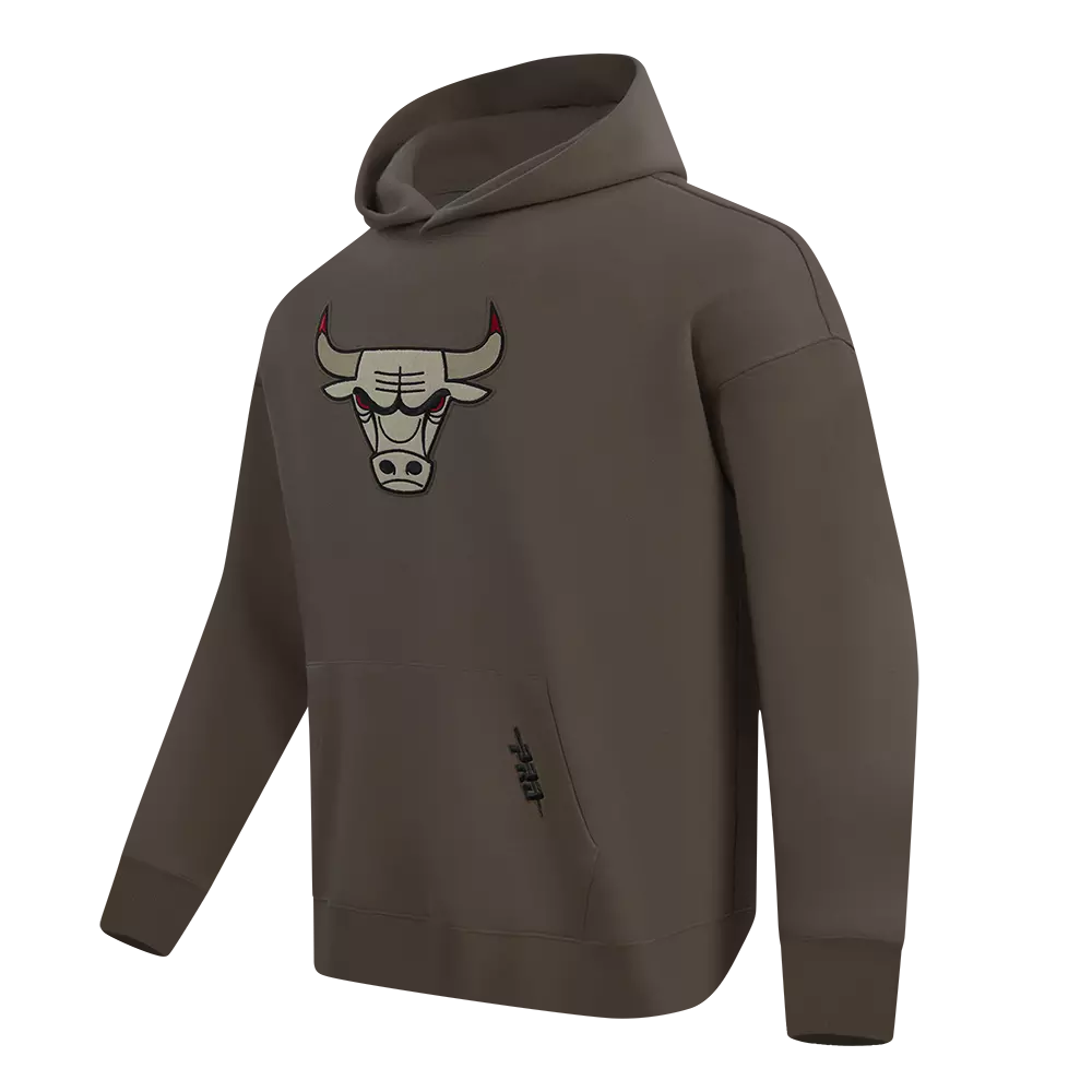 Pro Standard Men's Chicago Bulls Neutral Fleece Hoodie-Brown - BROWN