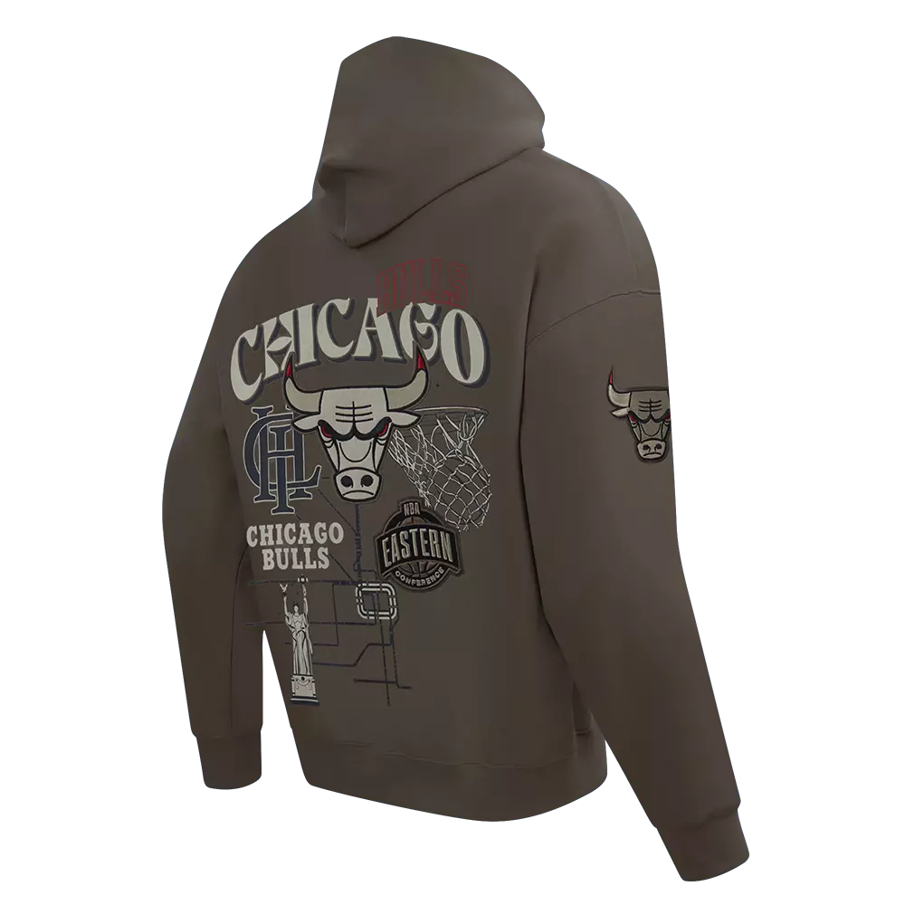 Pro Standard Men's Chicago Bulls Neutral Fleece Hoodie-Brown - BROWN
