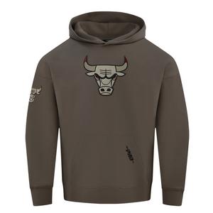Pro Standard Men's Chicago Bulls Neutral Fleece Hoodie-Brown