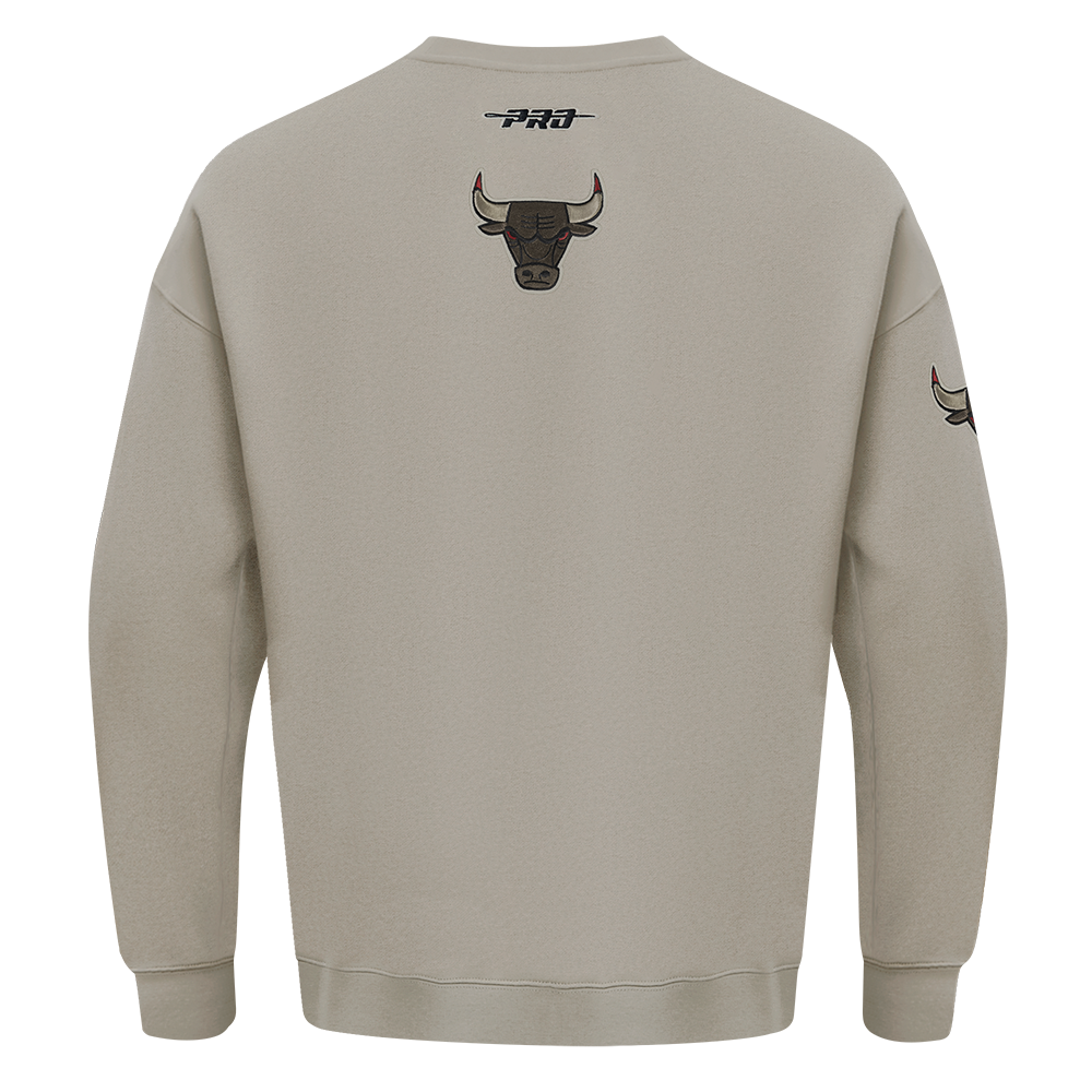 Pro Standard Men's Chicago Bulls Fleece Crew Sweater-Tan - TAN Thumbnail View 2