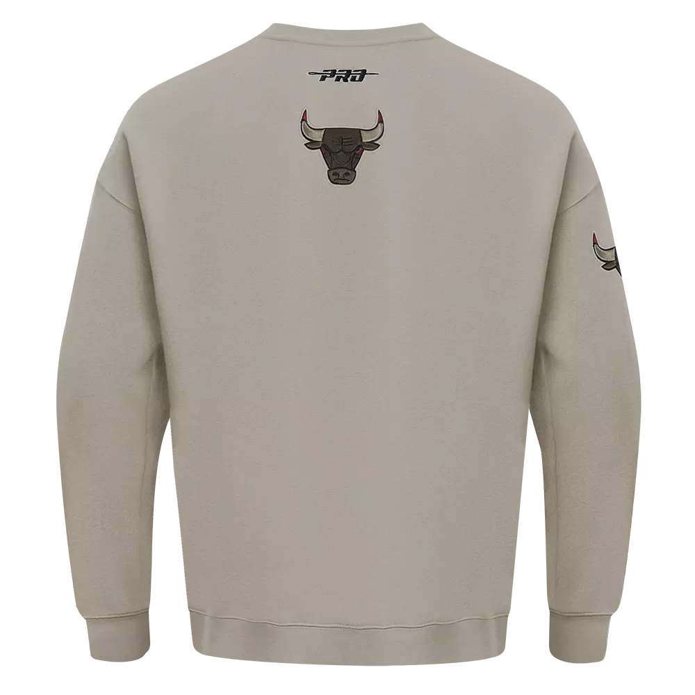 Pro Standard Men's Chicago Bulls Fleece Crew Sweater-Tan - TAN