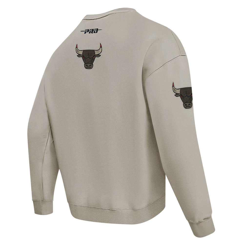 Pro Standard Men's Chicago Bulls Fleece Crew Sweater-Tan - TAN Thumbnail View 4