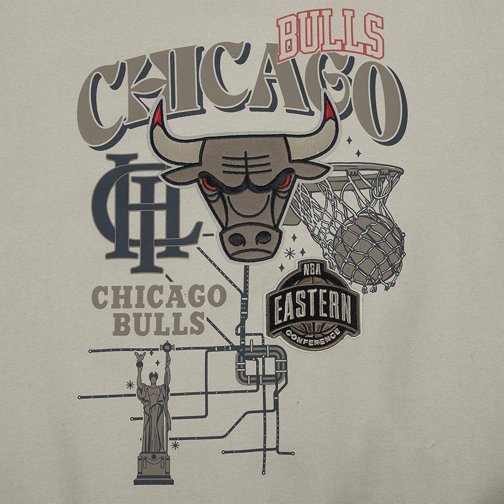 Pro Standard Men's Chicago Bulls Fleece Crew Sweater-Tan - TAN Thumbnail View 5