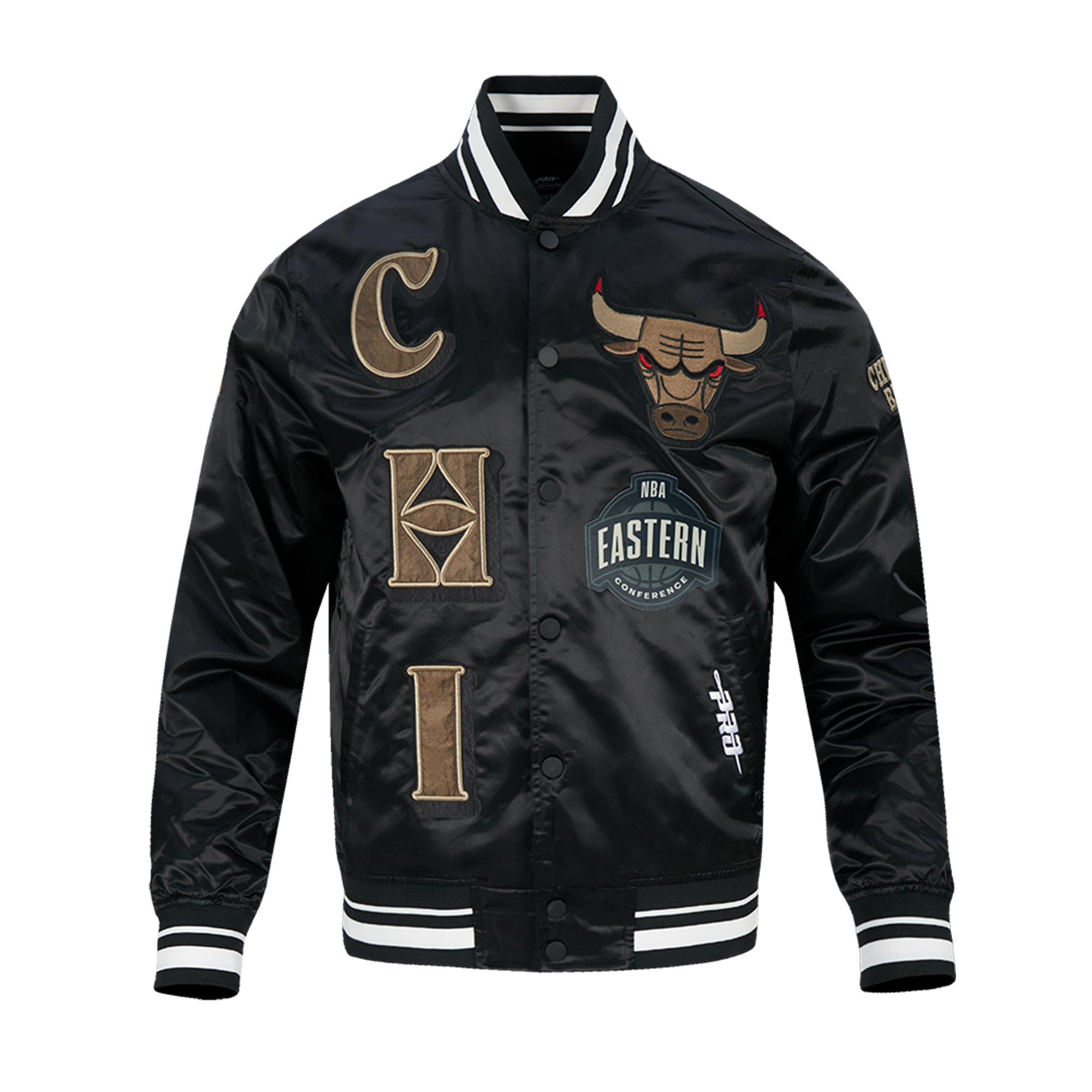 Pro Standard Chicago Bulls Neutral Bull Varsity Jacket-Black - BLACK Thumbnail View 1