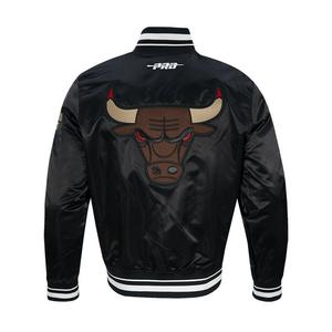 Pro Standard Chicago Bulls Neutral Bull Varsity Jacket-Black