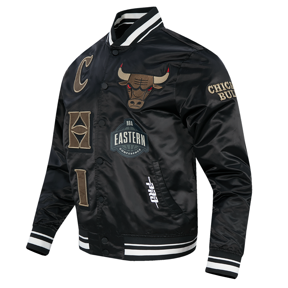 Pro Standard Chicago Bulls Neutral Bull Varsity Jacket-Black - BLACK Thumbnail View 3