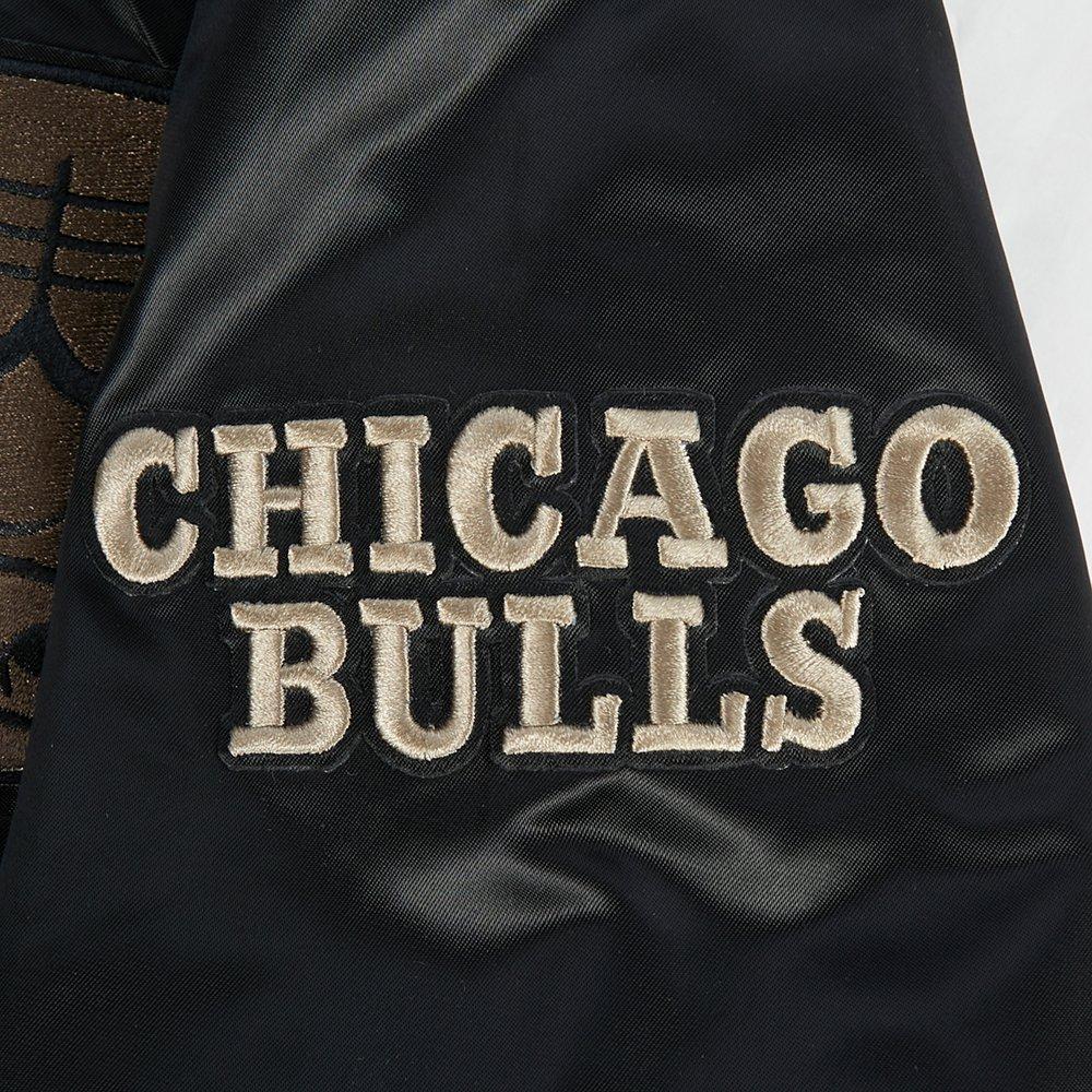 Pro Standard Chicago Bulls Neutral Bull Varsity Jacket-Black - BLACK Thumbnail View 8