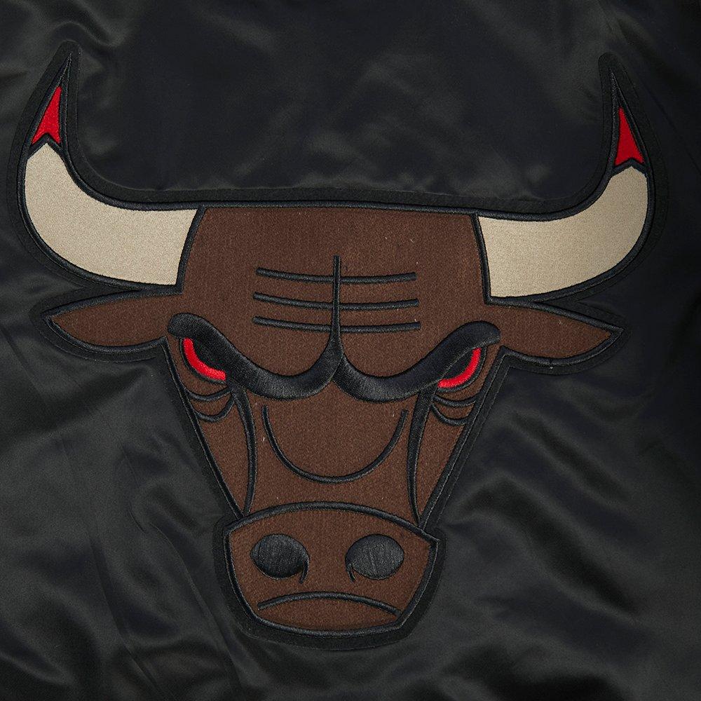 Pro Standard Chicago Bulls Neutral Bull Varsity Jacket-Black - BLACK Thumbnail View 6