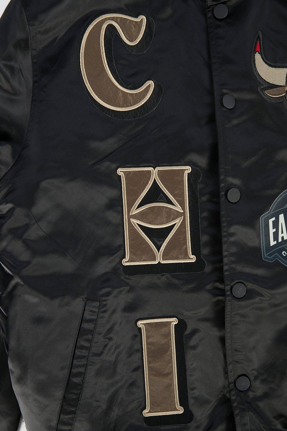 Pro Standard Chicago Bulls Neutral Bull Varsity Jacket-Black - BLACK Thumbnail View 9